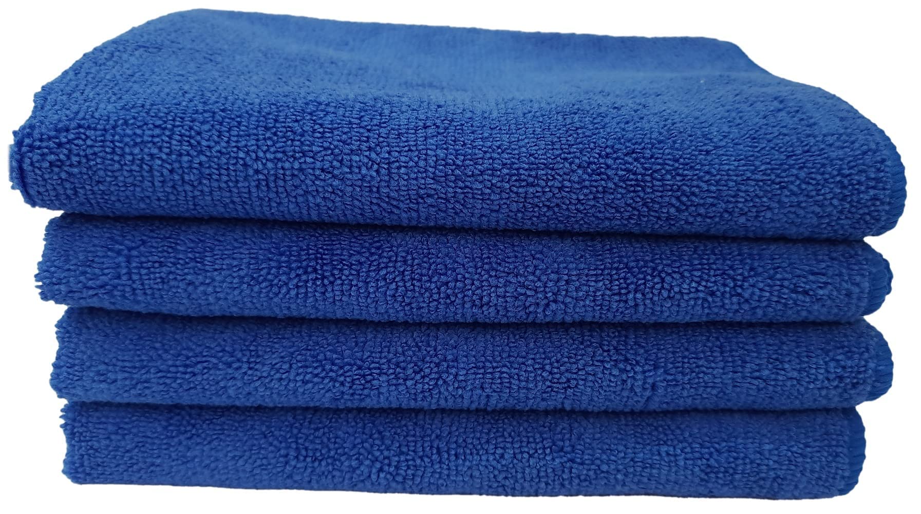 SOBBY Microfiber Car Cleaning, Detailing and Polishing Cloth 340 GSM (40 cm x 60 cm, Set of 4, Blue)