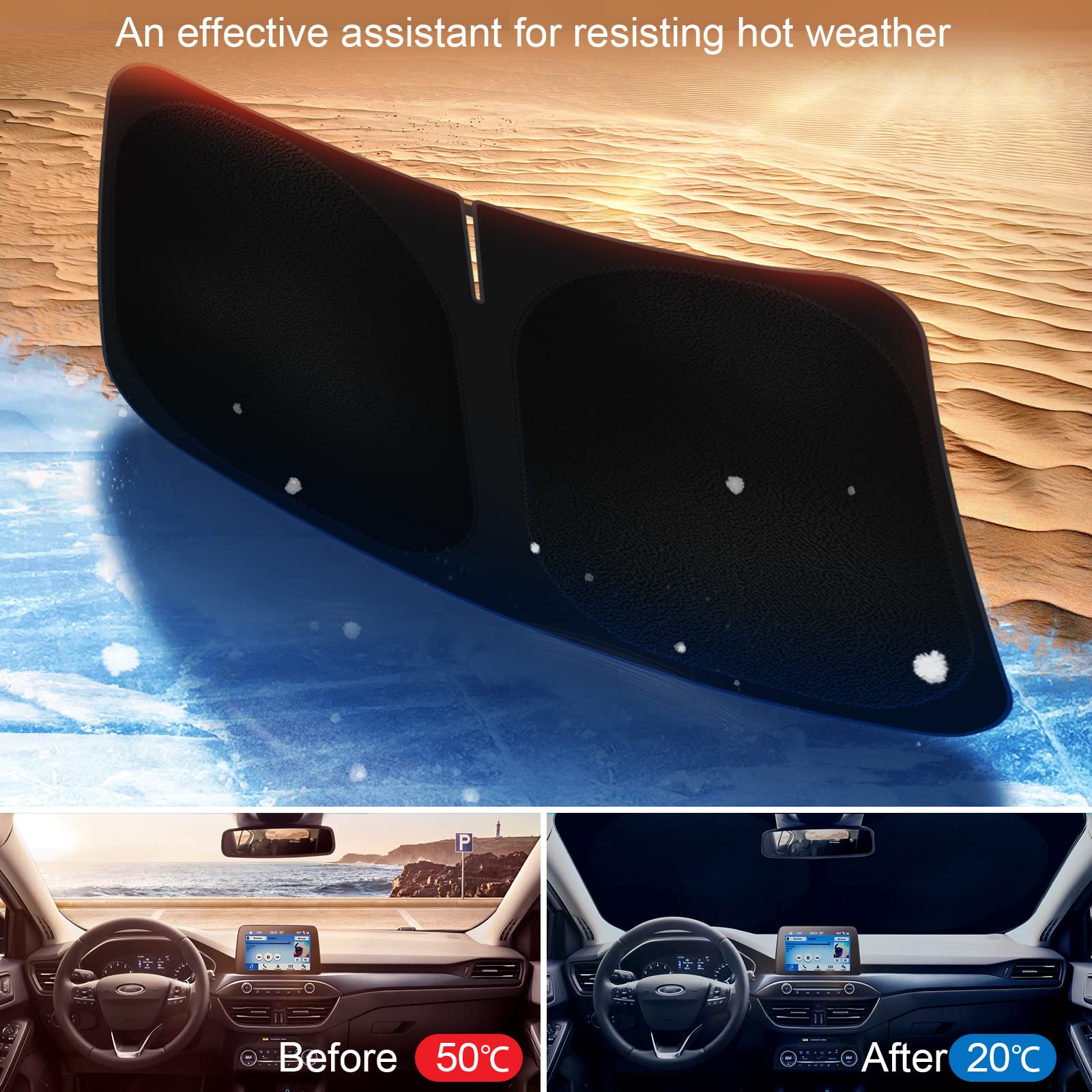 Car Windshield Sun Shade Compatible With 2018 2019 2020 2021 2022 2023 2024 2025 Subaru Crosstrek 2.0I Premium Limited Wagon Acc