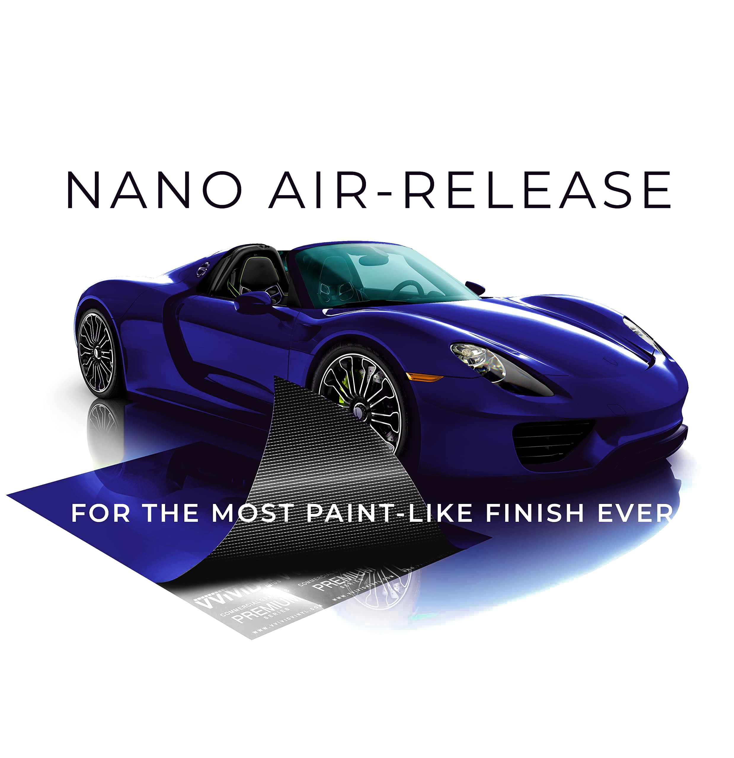 Vvivid+ Ultra Gloss Neptune Pearl Blue 1.5Ft X 5Ft Vinyl Car Wrap Premium Paint Replacement Film Roll With Nano Air Release, Str