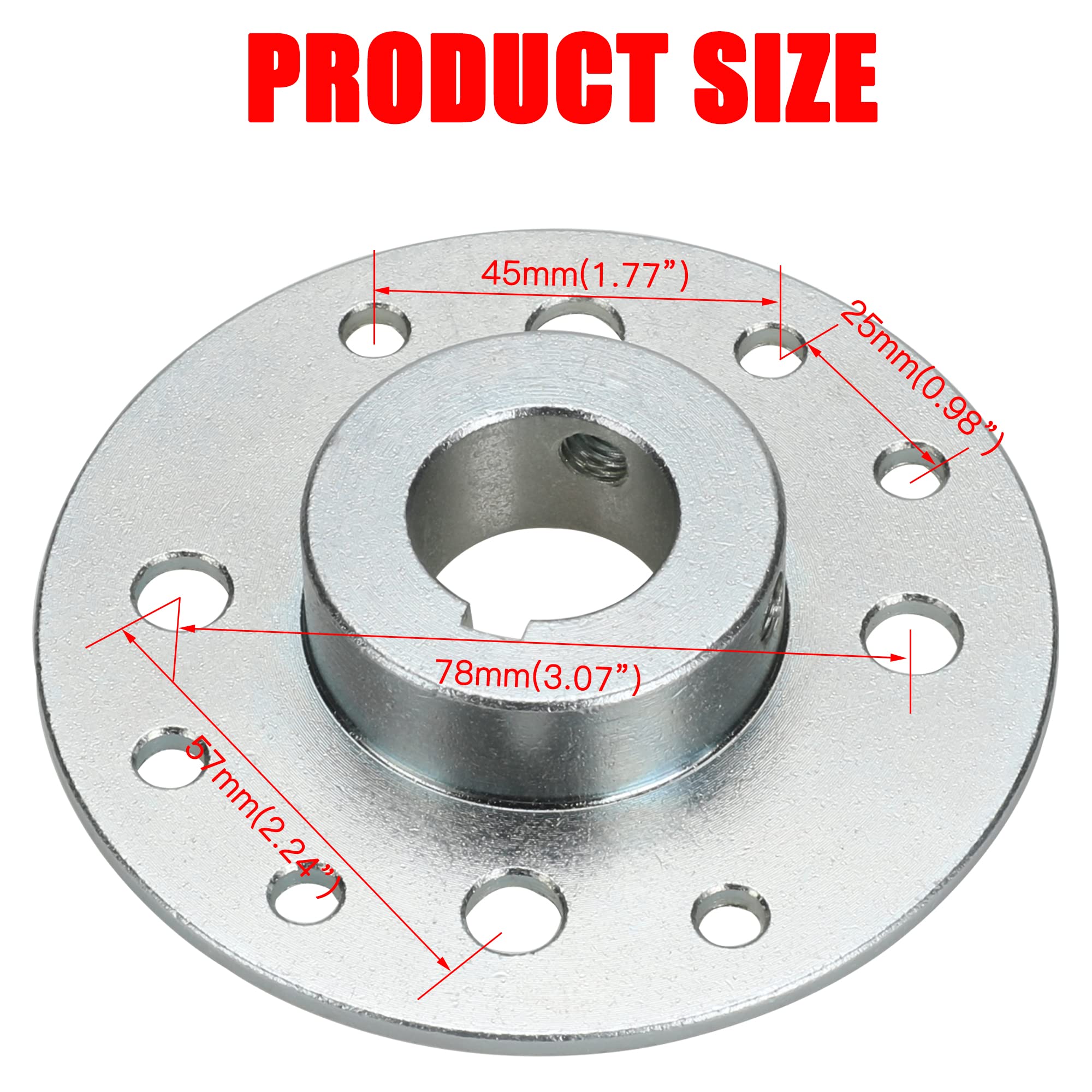 Grehua Rear 4' Drum Brake Band Pin Brake Cable Steel Sprocket Brake Hub Adapter 1' Bore 1/4' Keyway For Manco Azusa Predator 212Cc 196Cc 6.5Hp Dune Buggies Drift Trike Heavy Duty Go Kart Cart Parts