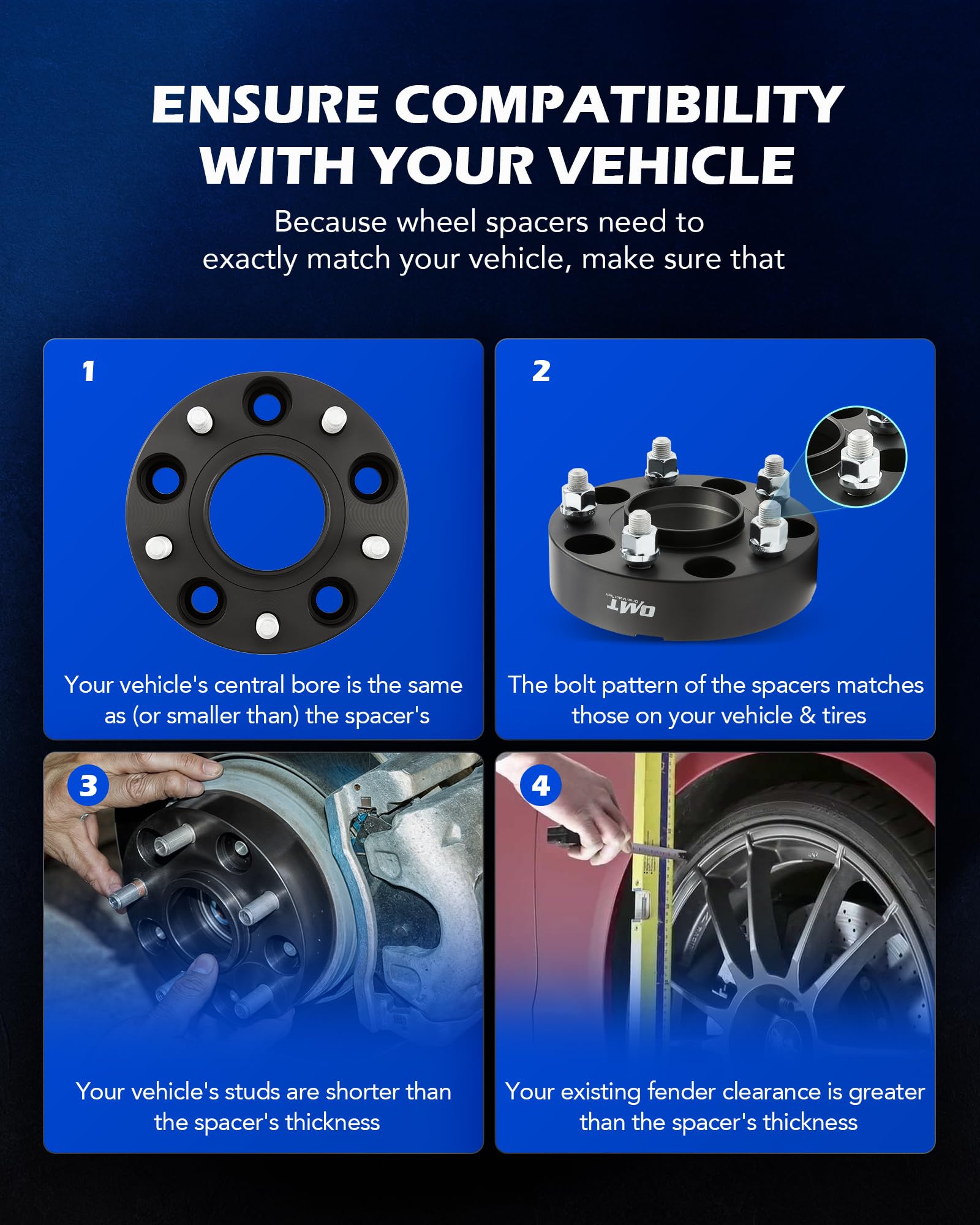 Orion Motor Tech 5X5 Wheel Spacers Compatible With Jeep Wrangler Jk Grand Cherokee Commander, 1.5'' Wheel Spacers With 1/2X20 St