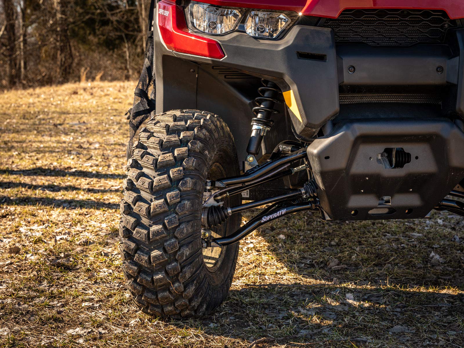 Superatv Arched 2' Forward Offset A Arms For Can-Am Defender Hd 5 / Hd 8 / Hd 10 - See Fitment For Compatible Years & Sub-Models | Powder Coated Black | Run Up To 32' Tires!