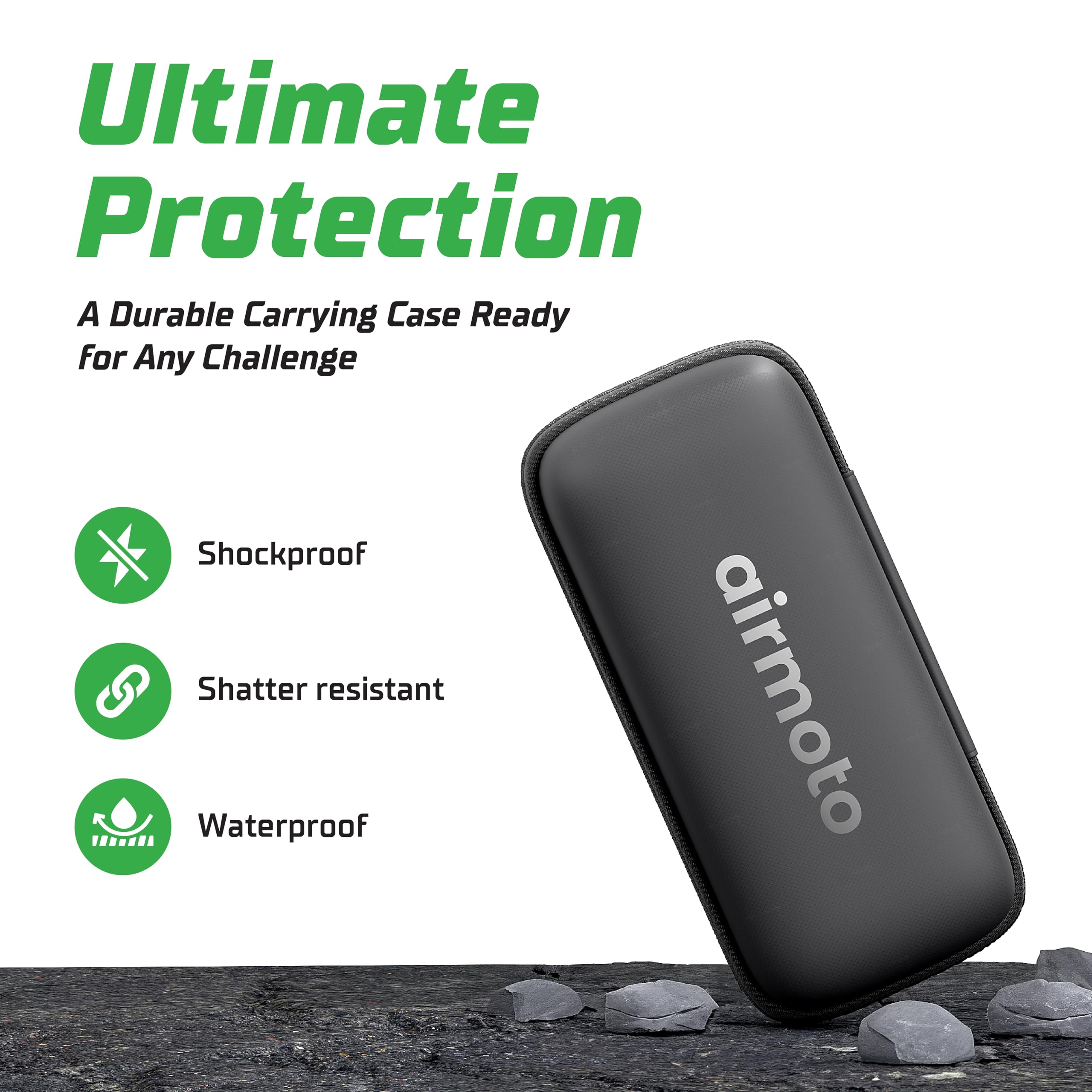 Airmoto Carrying Case - Durable Storage Box Compatible With Most Handheld Tire Inflators - Hard Case For Tire Inflator Portable