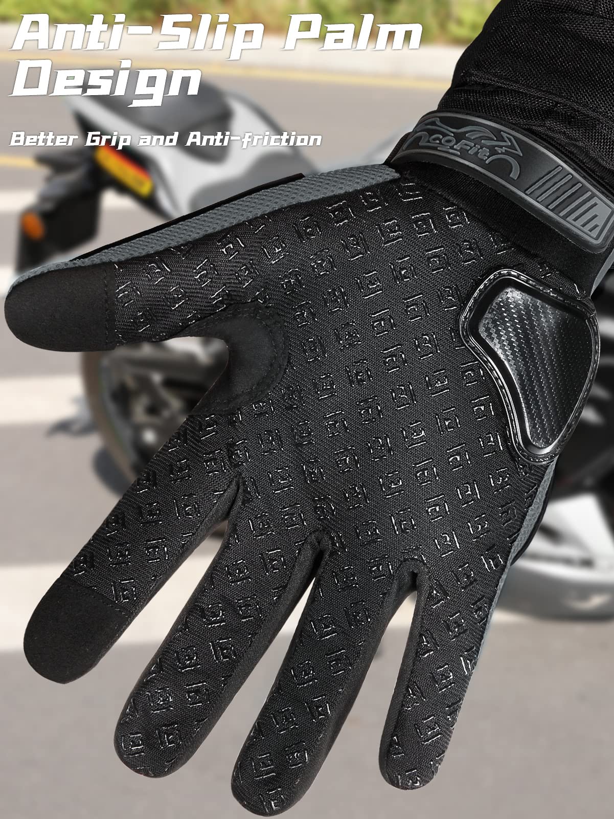 Cofit Summer Motorcycle Glove For Men And Women, Breathable Mesh Motorbike Gloves With Hard Knuckle And Touchscreen For Bmx Atv