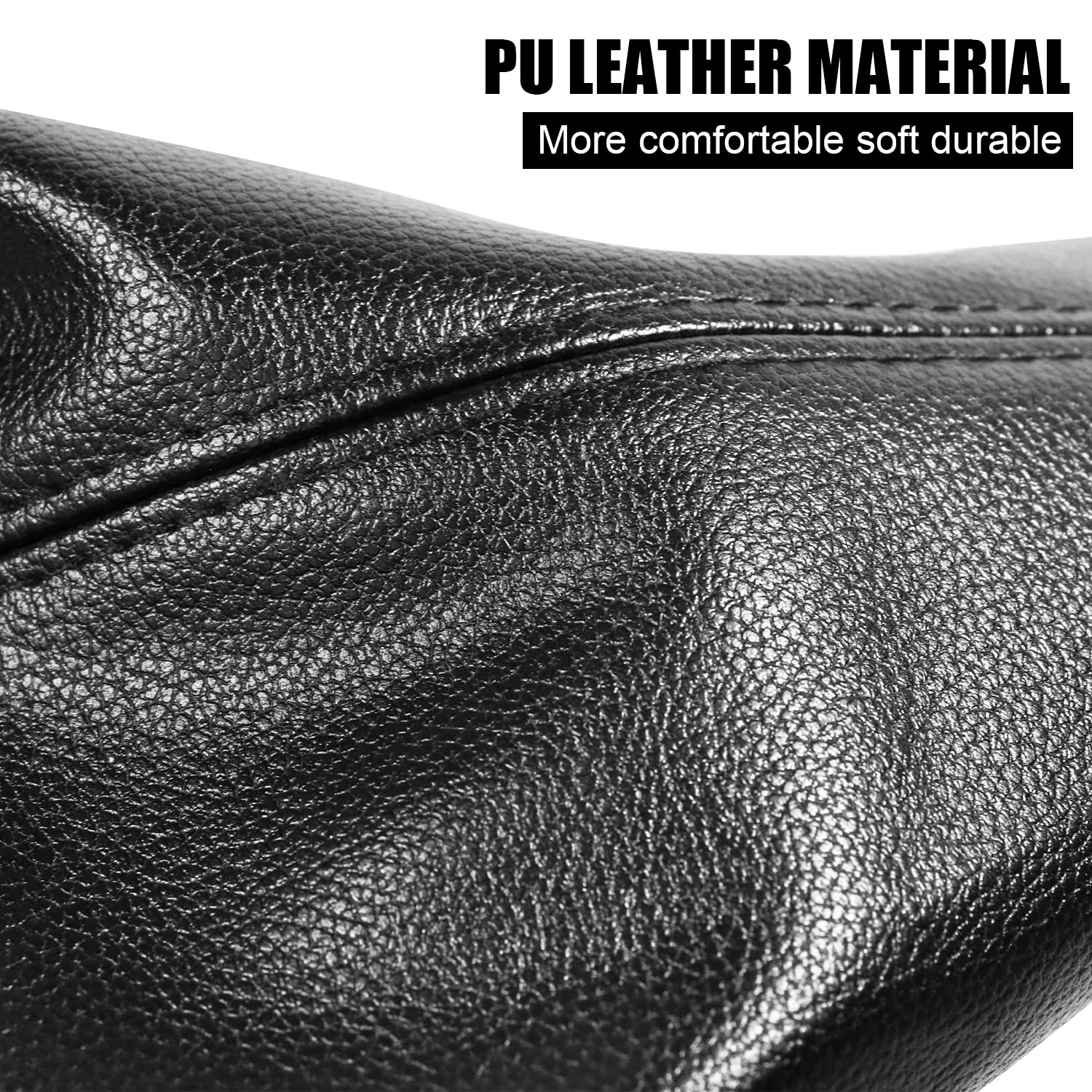 Qiang Kun Universal Car Shift Knob Dust Cover Black Pu Leather Manual/Auto Shifter Shift Boots Cover (Black)