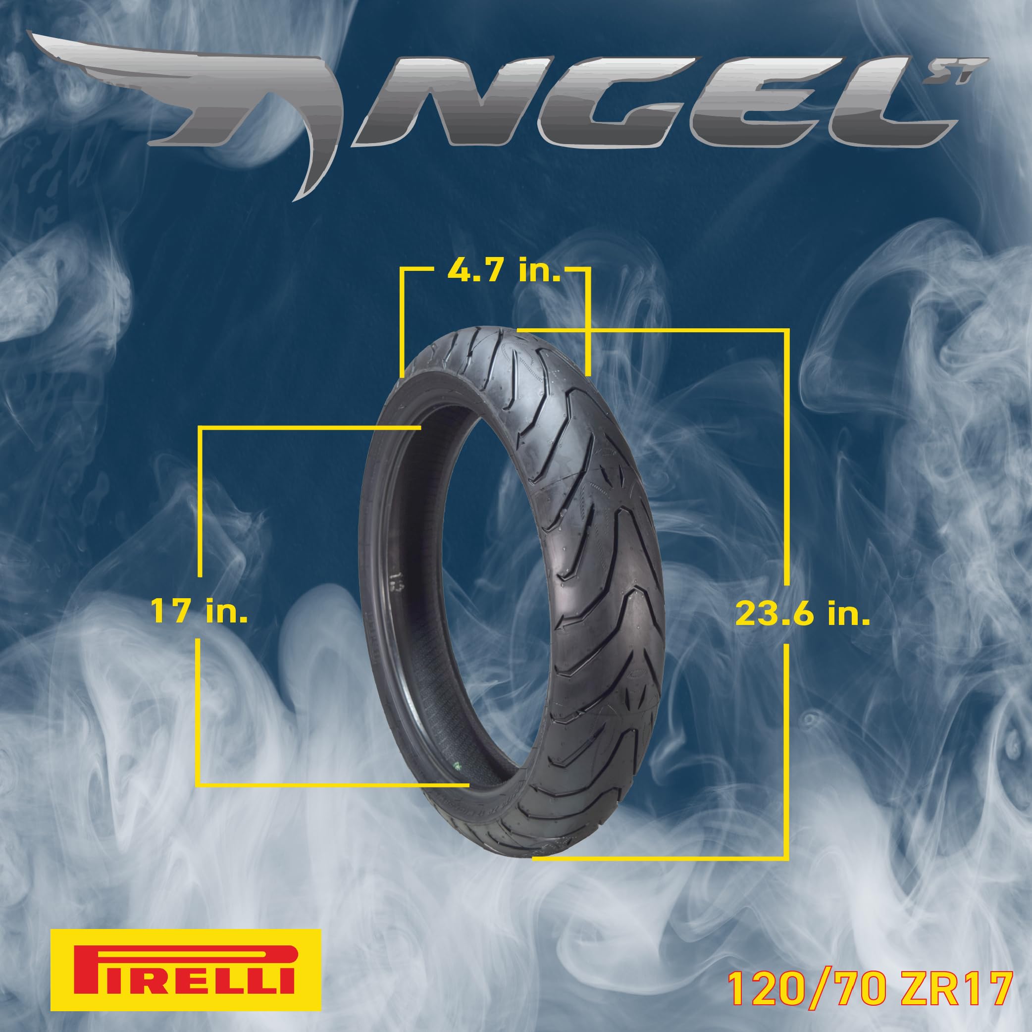 Pirelli Angel St Motorcycle Tire Set - High Performance, Durable, And Reliable Front (120/70Zr-17 58W) And Rear (180/55Zr17 73W)