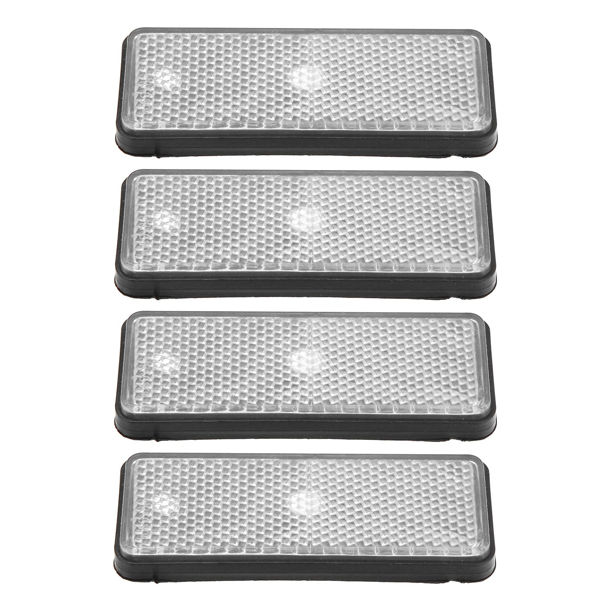X Autohaux 4 Pcs Universal Rectangle Shape Reflector For Motorcycle Garbage Cans Car Trailer Truck And Bike White
