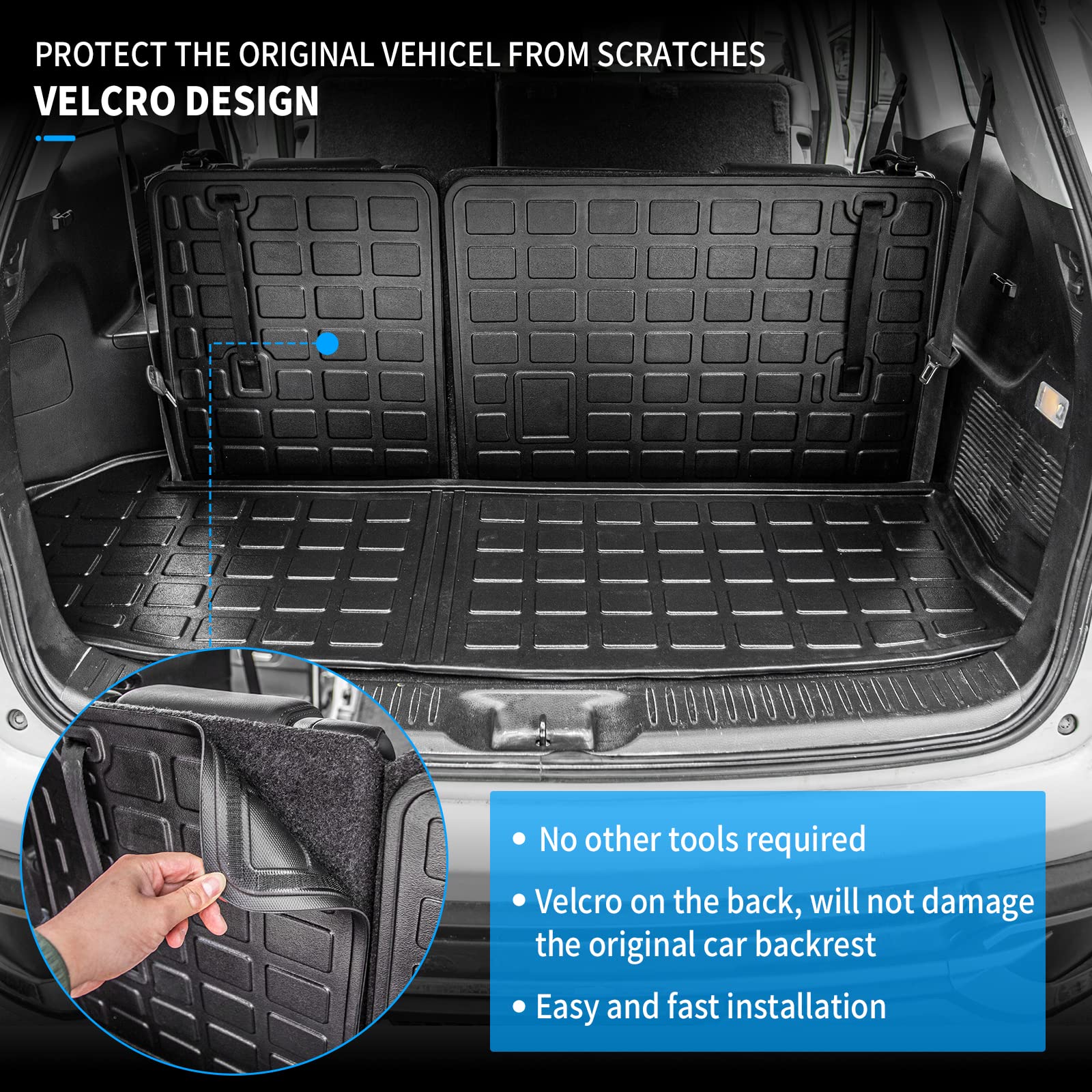 Bomely Floor Mats Compatible With 2014-2019 Toyota Highlander Cargo Liner Tpe Back Seat Cover Protector 2018 7 Seats Highlander