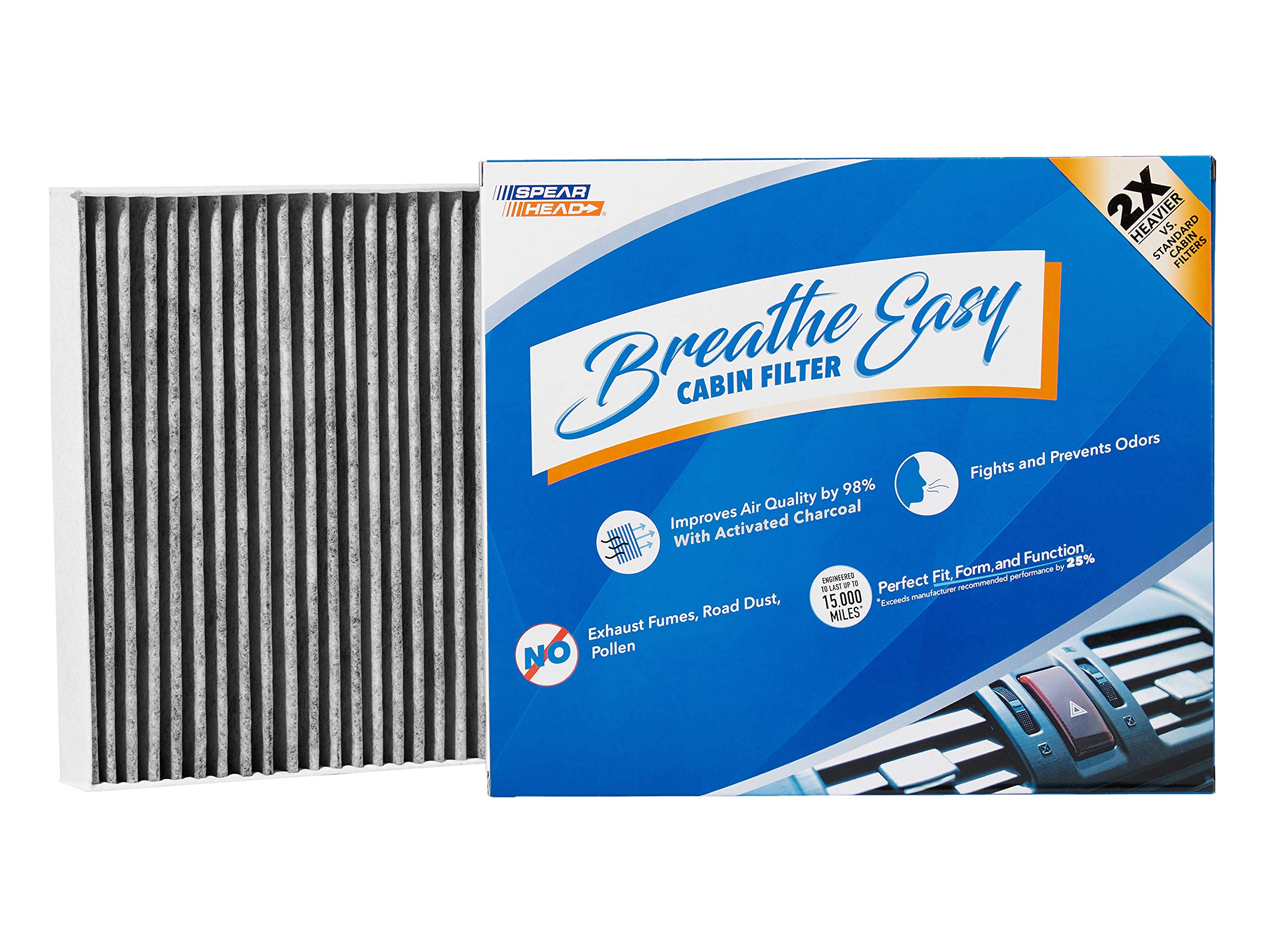 Spearhead Odor Defense Breathe Easy Ac & Heater Cabin Filter | Fits 2016-2020 Sorento Like Oem | Up To 25% Longer Lasting W/Activated Carbon (Be-161)