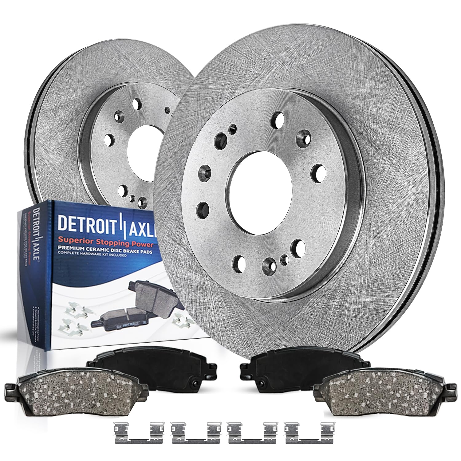 Detroit Axle - Front Brake Kit For Chevy Gmc Silverado Sierra Suburban Savana Express Yukon Xl 1500 Tahoe Avalanche Escalade Esv Ext Xts 6-Lug Brake Rotors Ceramic Brakes Pads : 12.99 Inch Rotors