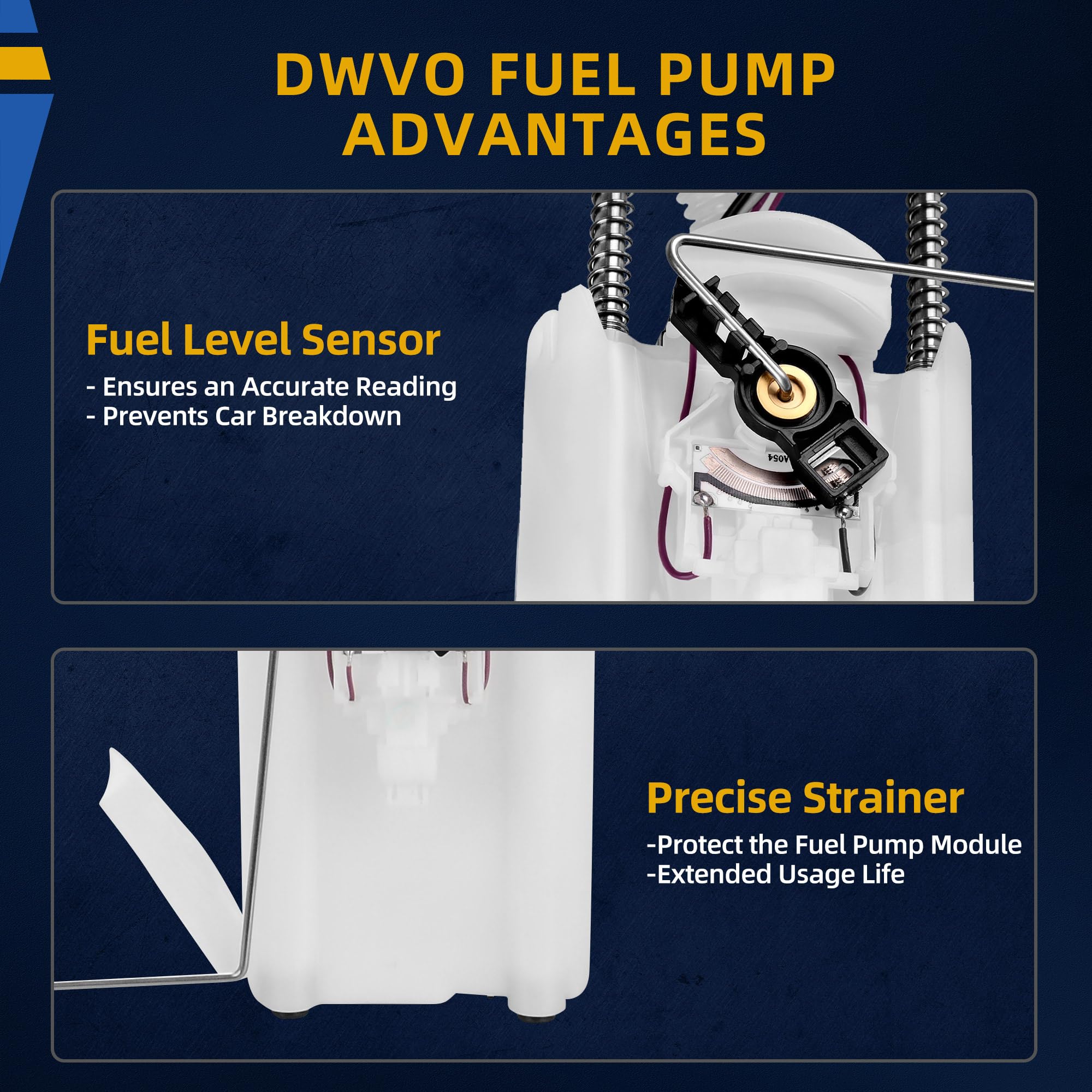 Dwvo Fuel Pump Compatible With 1999-2003 Chevy Chevrolet Silverado/Gmc Sierra 1500 2500 3500 & Year 2004 (Only 1500 4.3L)