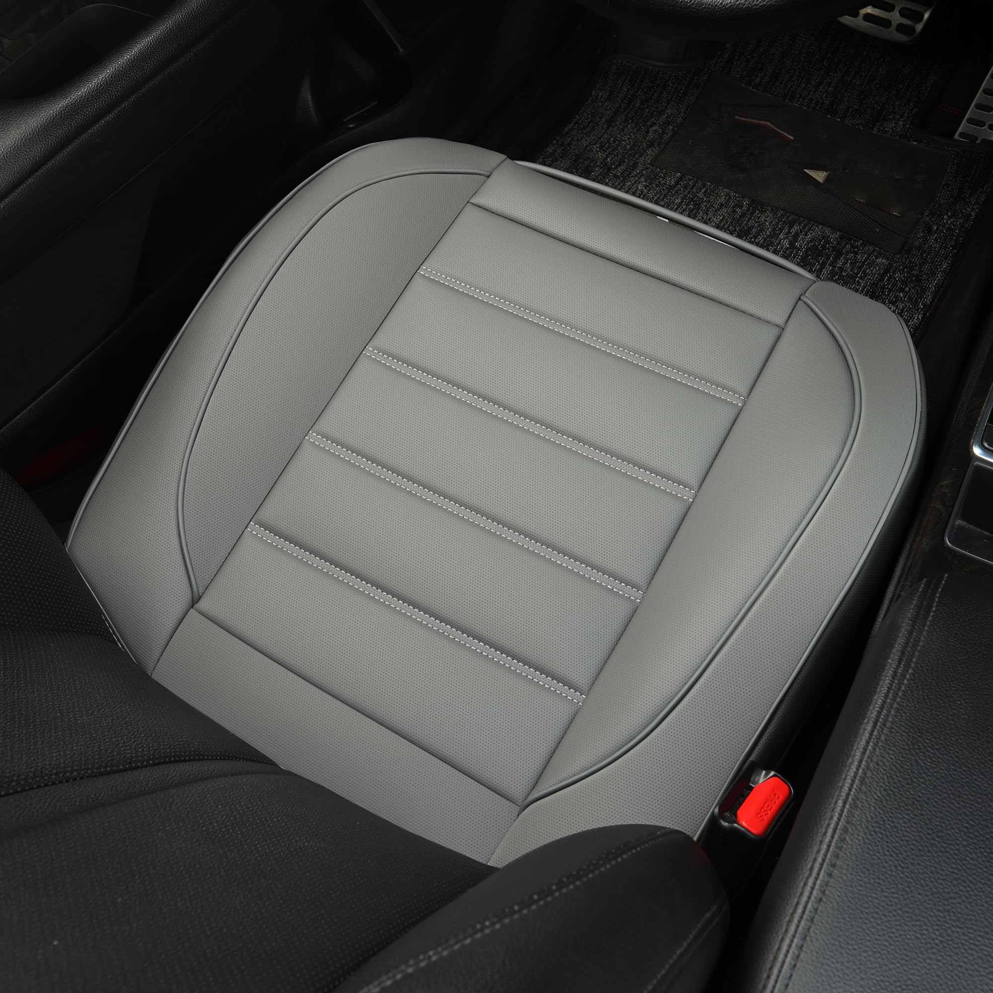 Vankerful 1 Pack Leather Front Car Seat Covers,Bottom Seat Covers for Cars,Driver Car Seat Cover,Luxury Seat Protectors,Waterpro