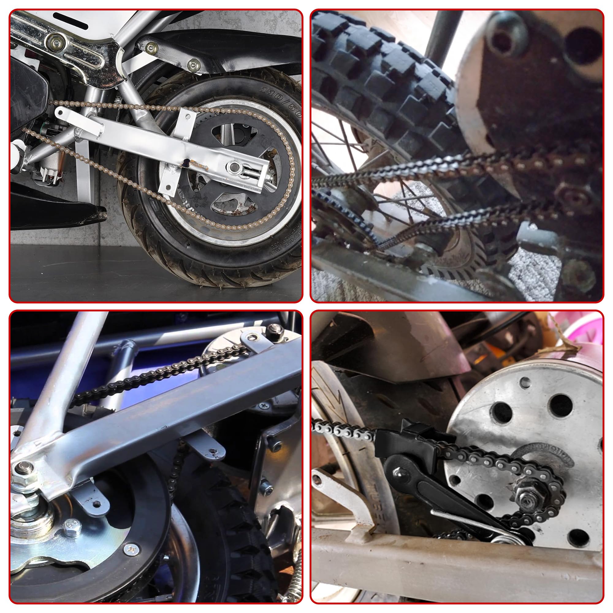 Grehua 25H Chain 132 Link Drive Chain Tensioner With Master Link For Razor Mx500 Mx650 Dirt Rocket Rsf650 Sx650 Sx500 Sx350 Mcgrath Electric Motocross Dirt Bike Xrf500 Mini Moto Motorcycle Heavy Duty