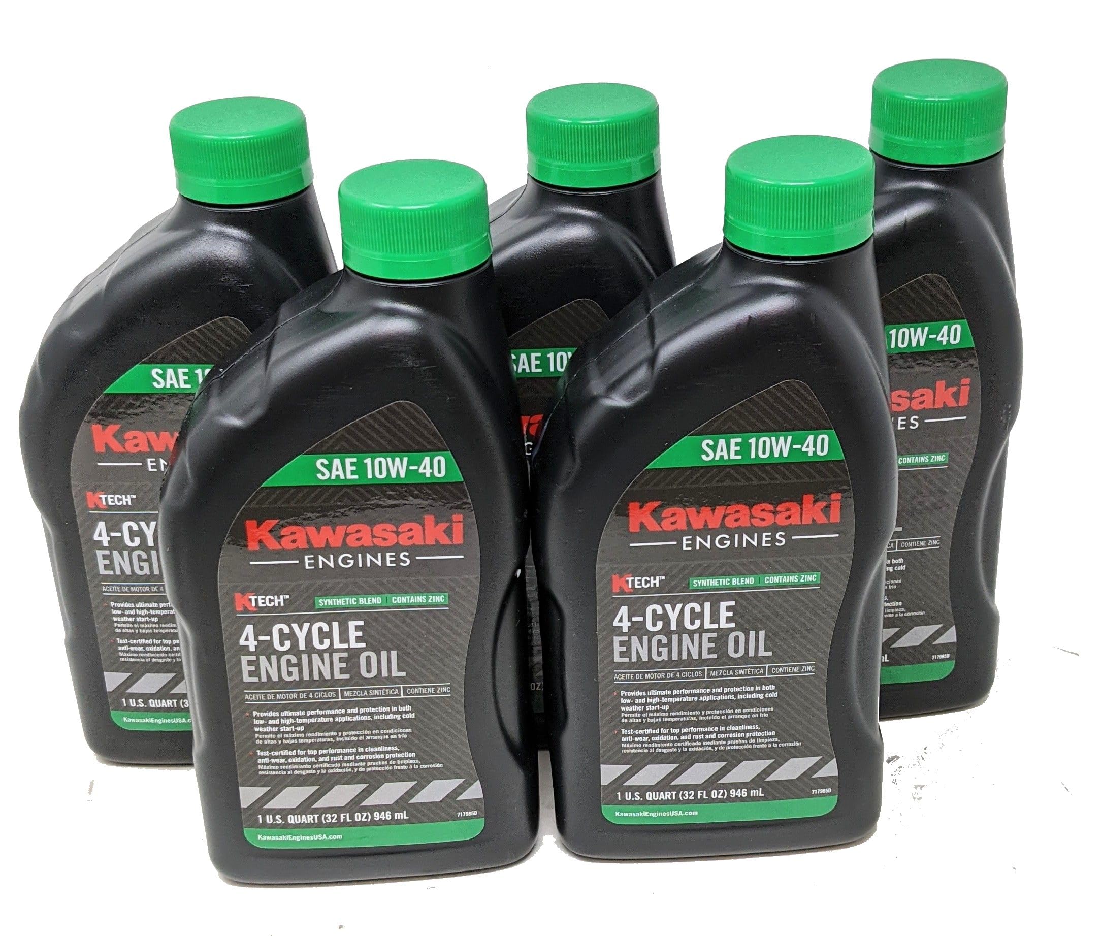 Kawasaki 99969-6296 (Pack Of 5) Genuine Oem K-Tech Sae 10W-40 4-Cycle Engine Oil