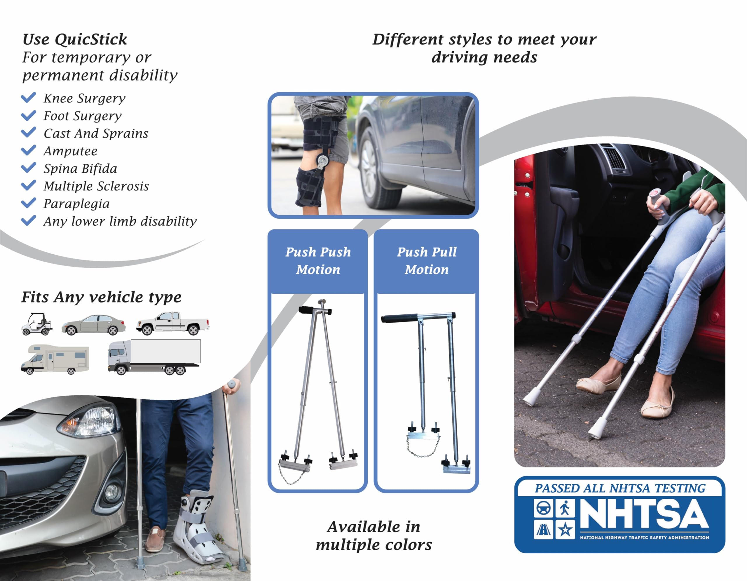 Quicstick Car Hand Controls For Disabled Drivers, Handicap Driver Hand Controls, Driving Handicap Aid Equipment For Permanent Or