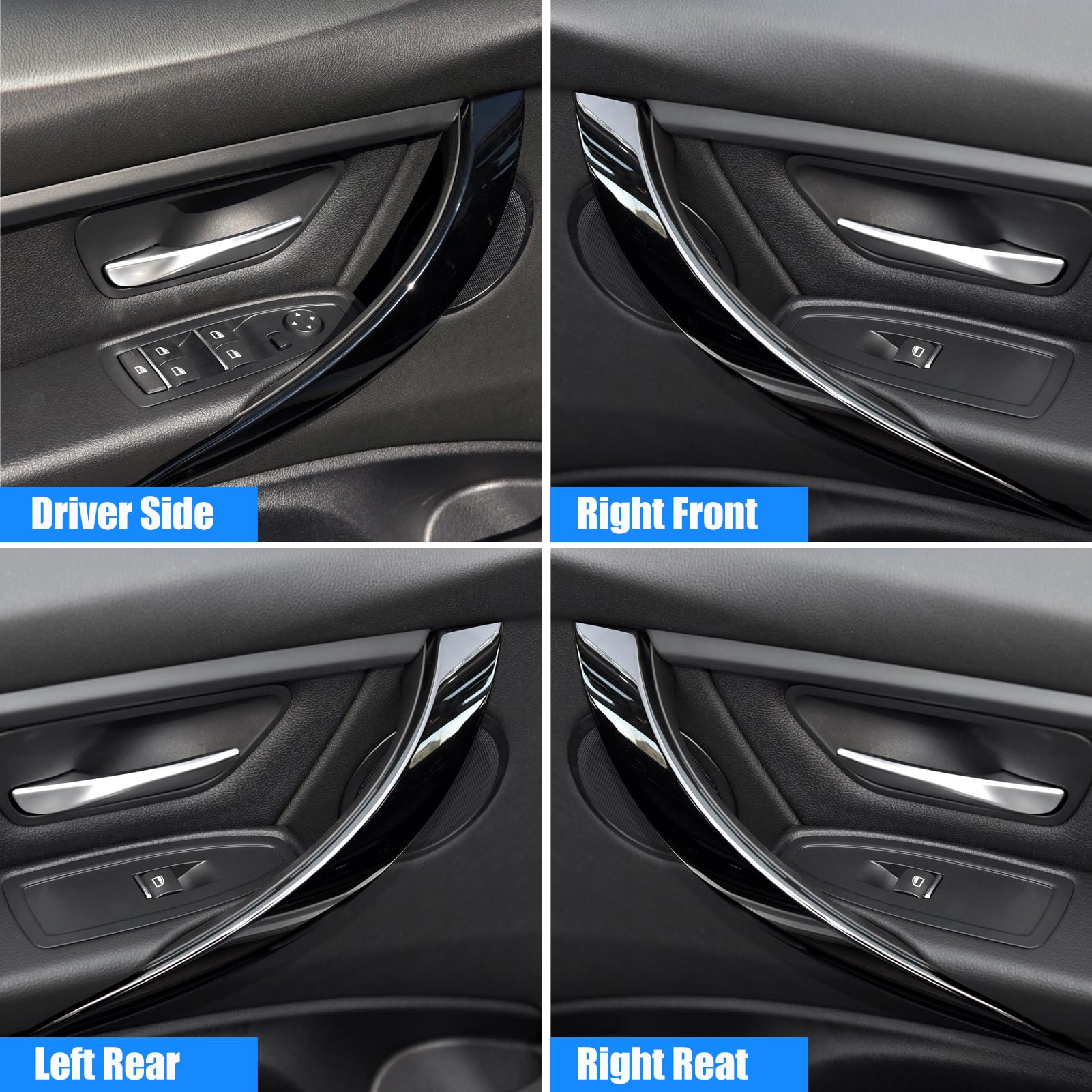 Jaronx Compatible With Bmw Door Handles Replacement For 320I,325I,328I,330I,335I,340I F30/F31/F80 M3, 4Pcs Driver Side And Passenger Side Interior Door Pull Handle Replacement(Not For 4 Series)
