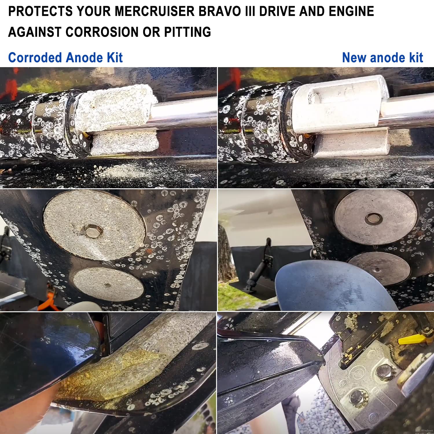 Hihitomorrow Complete Aluminum Anode Kit Compatible With 2004+ Mercruiser Bravo 3 Iii Drives Sterndrives Replace For Cmbravo3Kit