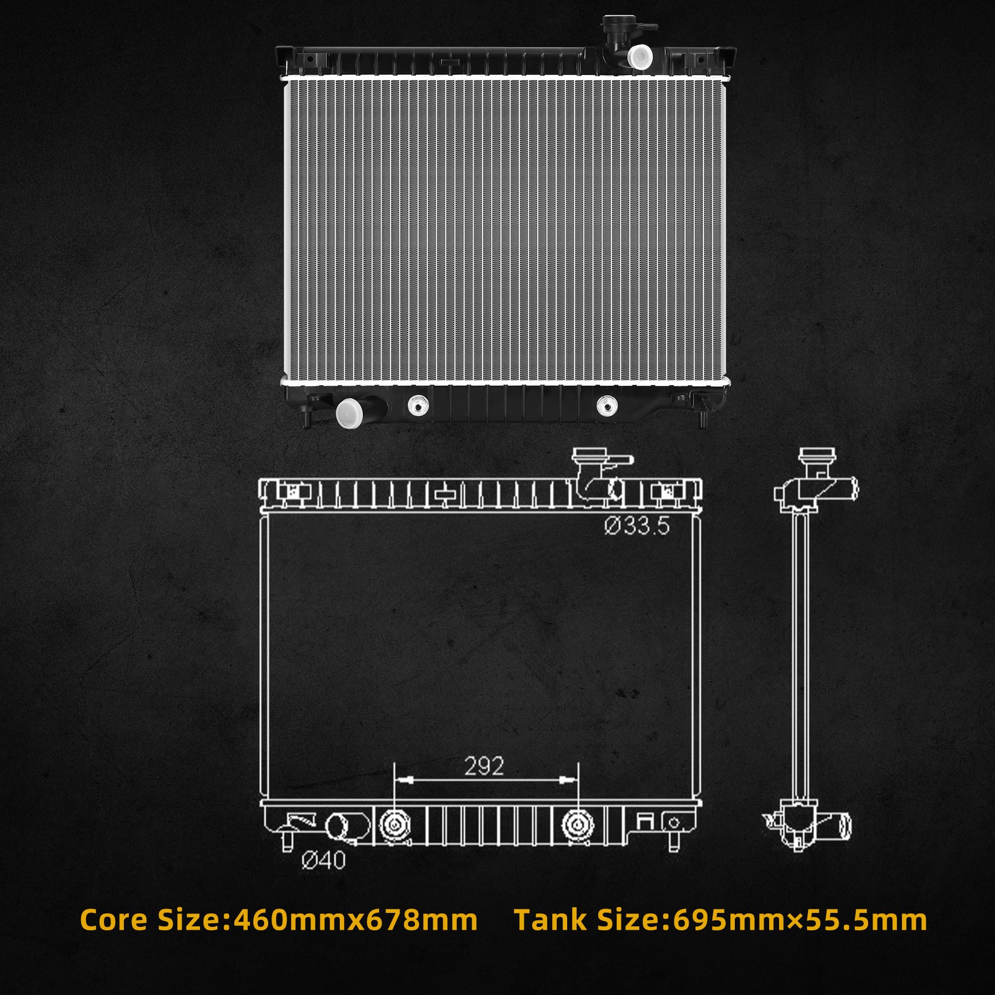 Dwvo Radiator Compatible With 2002-2009 Chevrolet Trailblazer 2002-2009 Gmc Envoy 2005-2009 Saab 9-7X 2004-2007 Buick Rainier 20