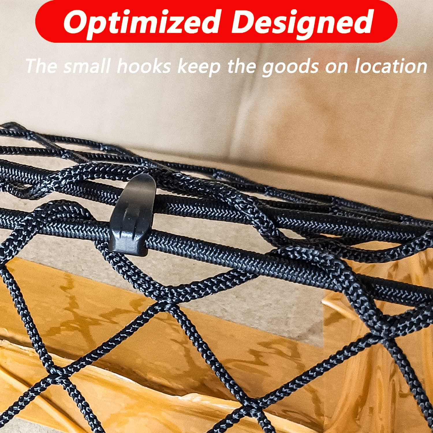 Leezhen Bed Cargo Net Compatible With 2015-2025 Ford F150, F250, F350 Trucks, Black, Polypropylene (Pp) Material, Abs Hooks