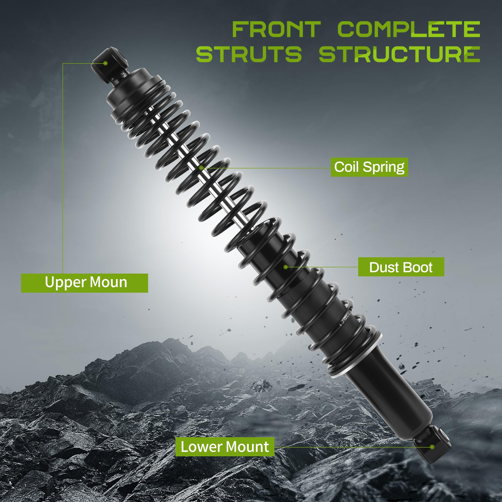 Autosaver88 Rear Load Shocks And Strut Compatible With 1984-1990 Ford Bronco Ii, 1983-2011 Ford Ranger Rwd, 1994-2009 Mazda B230