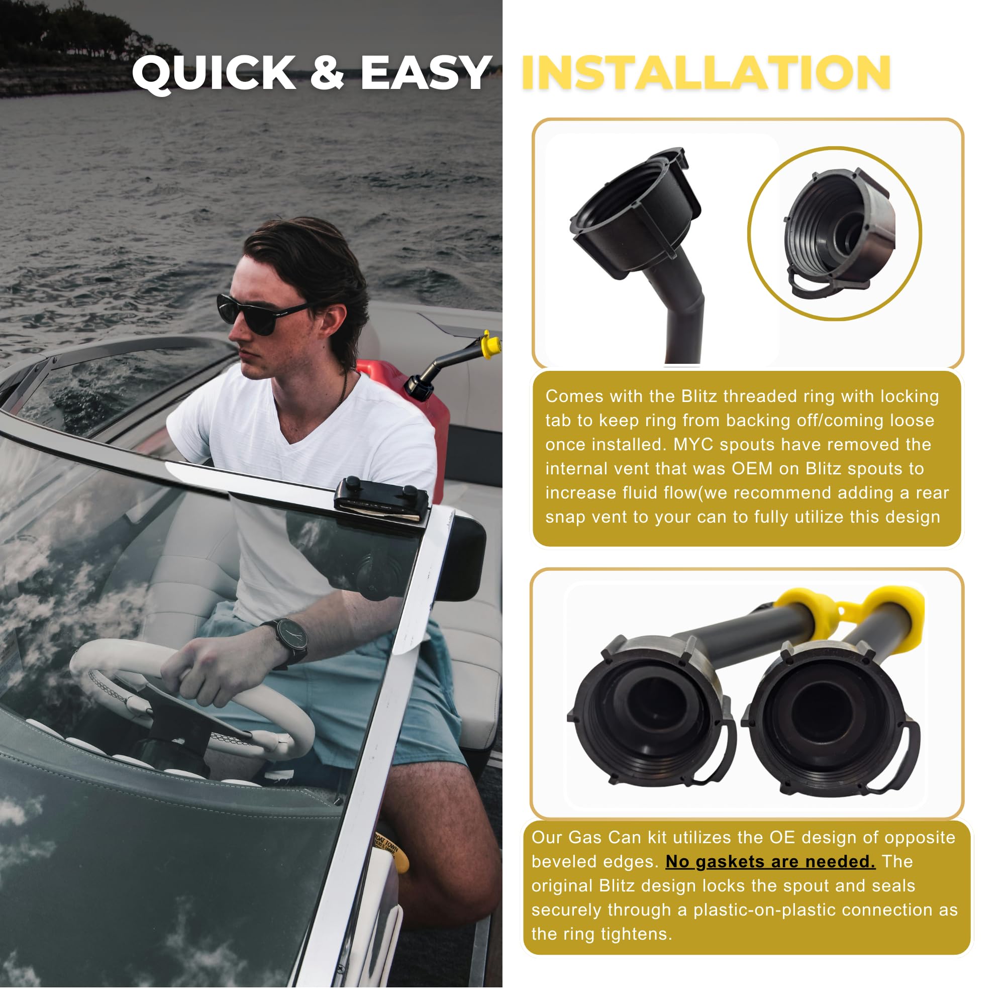 1 - Fuel Gas Can Jug Spout Nozzle for Blitz Wedco Scepter Essence Midwest Eagle