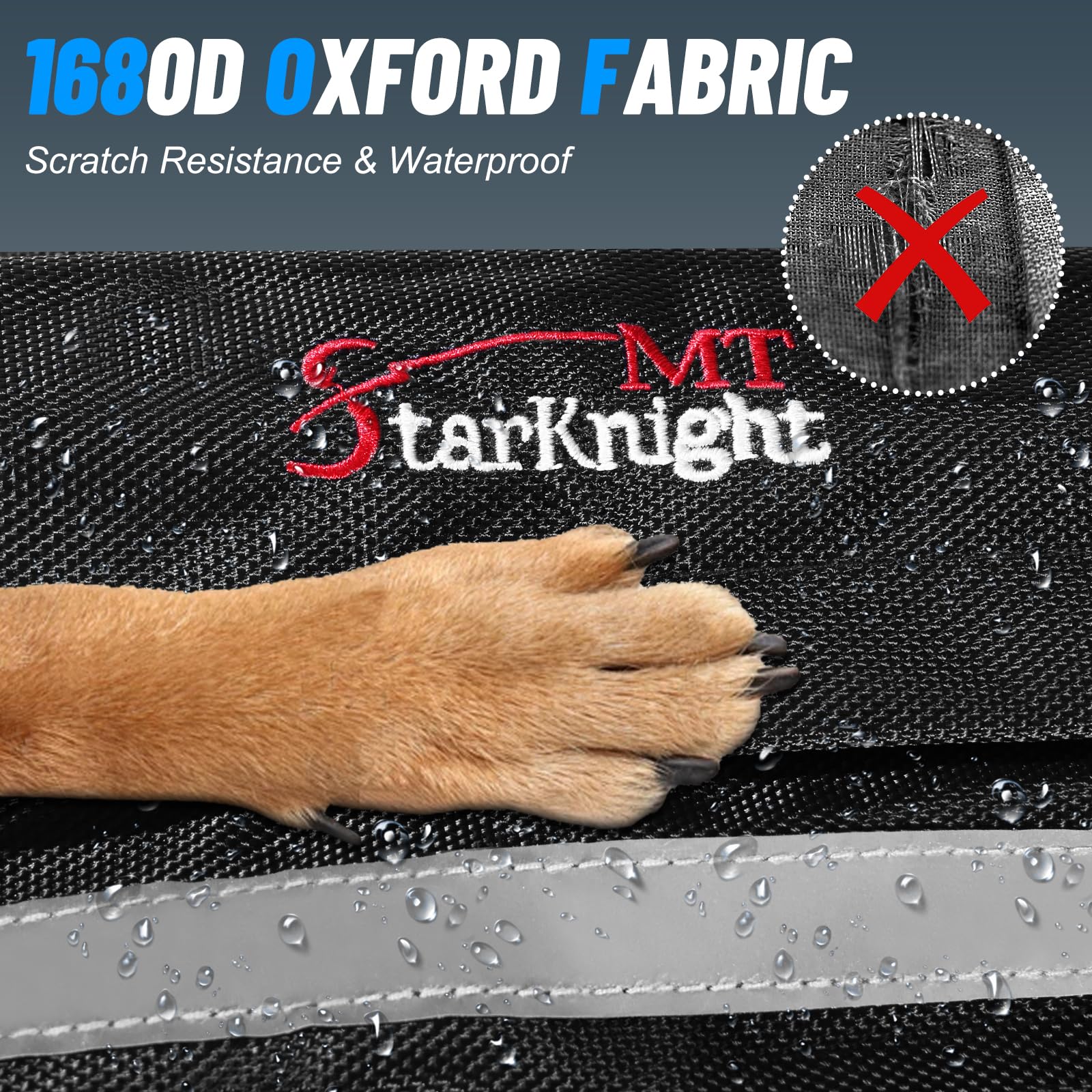 StarknightMT UTV Large Roll Cage Bag,Rear Roll Bar Overhead Storage Organizer Cargo Bags with Reflective Strip Compatible with R