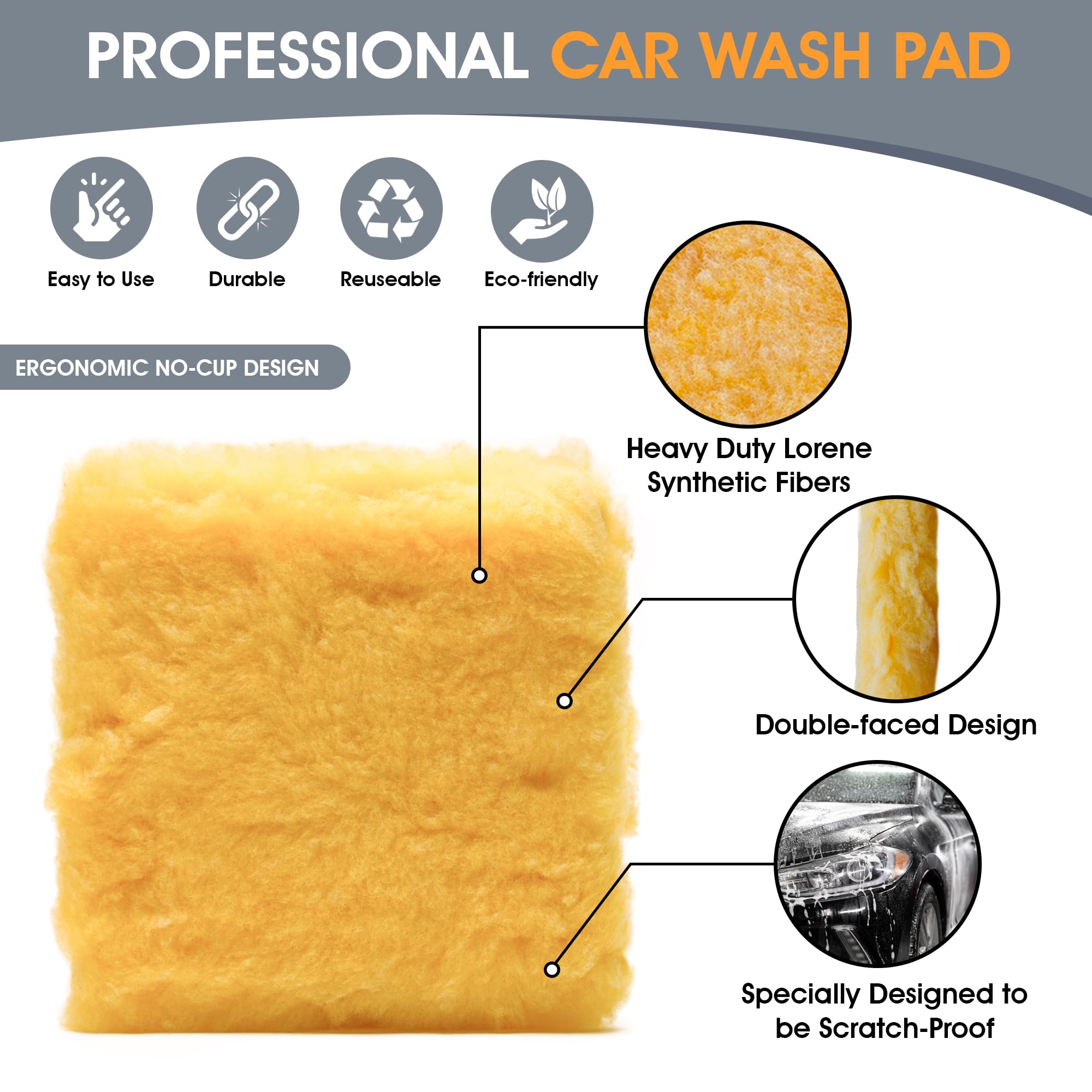 Sm Arnold Spun Gold Professional Grade 9'' X 9'' Car Wash Pad: Durable, Efficient, Scratch-Proof For Ultimate Vehicle Cleaning |