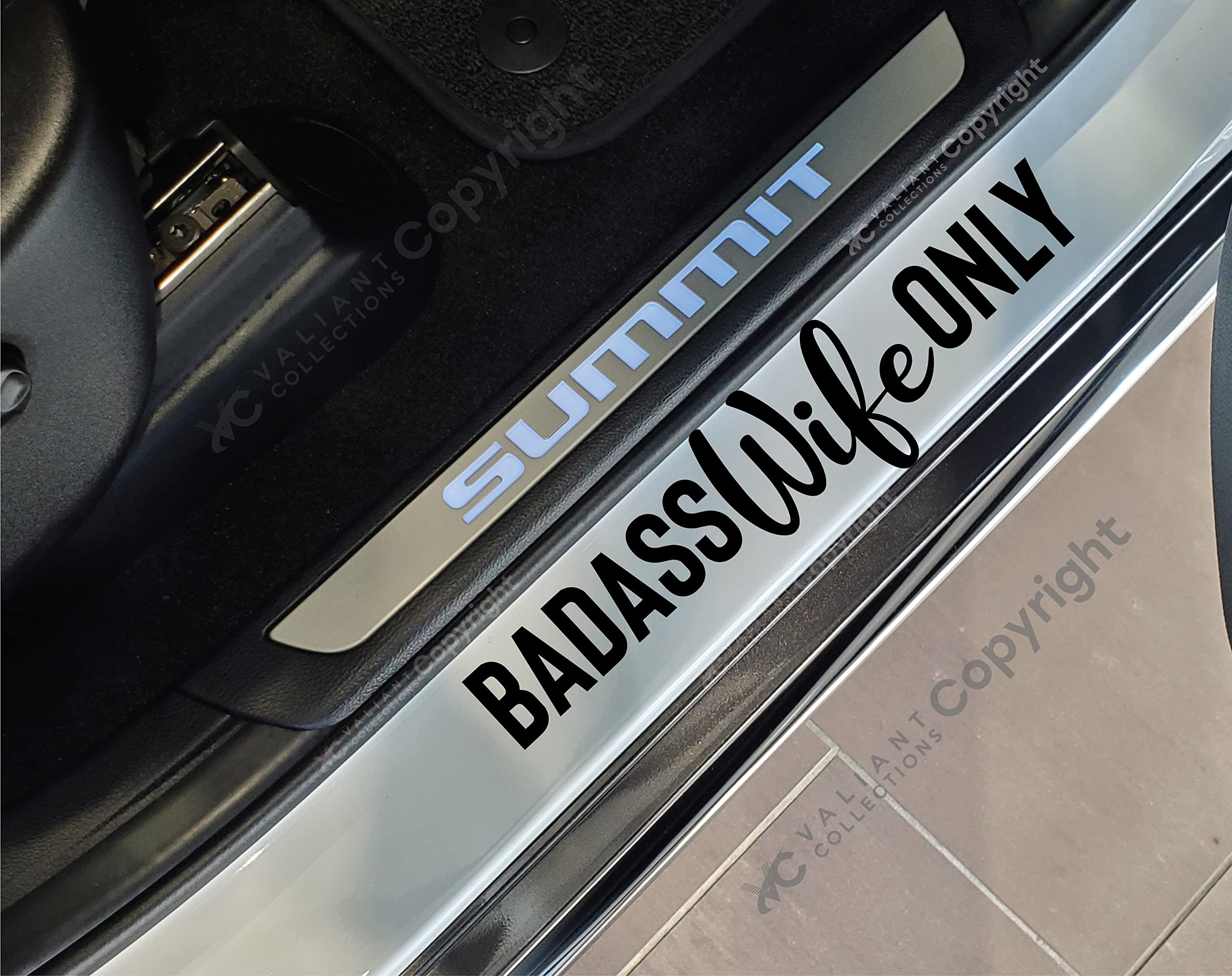VALIANT COLLECTIONS - Badass Wife Only and Badass Husband Only Sticker - Vinyl Sticker for Car, Truck, and Van - Indoor and Outd