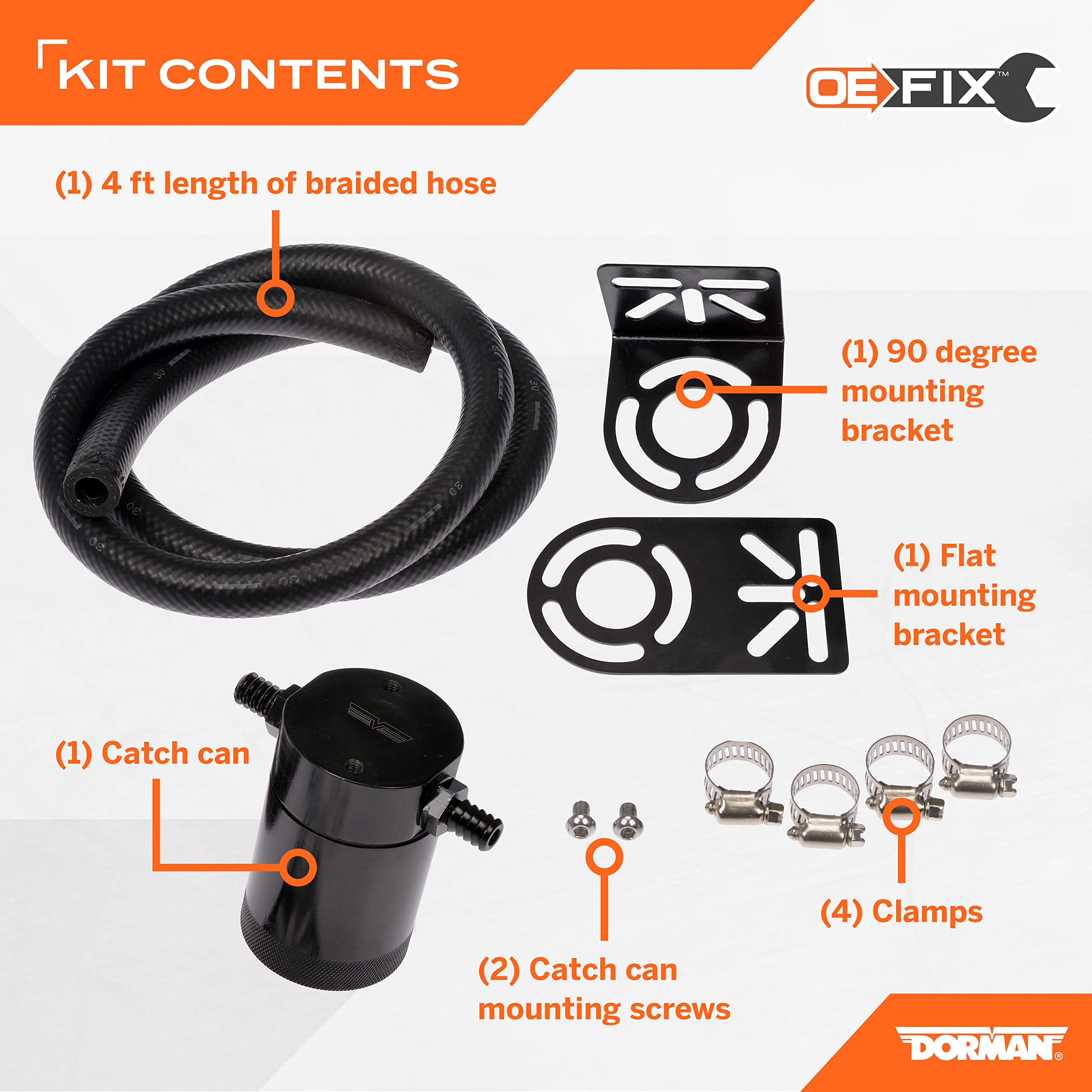 Dorman 46110 Oil Catch Can System - Universal (Oe Fix)