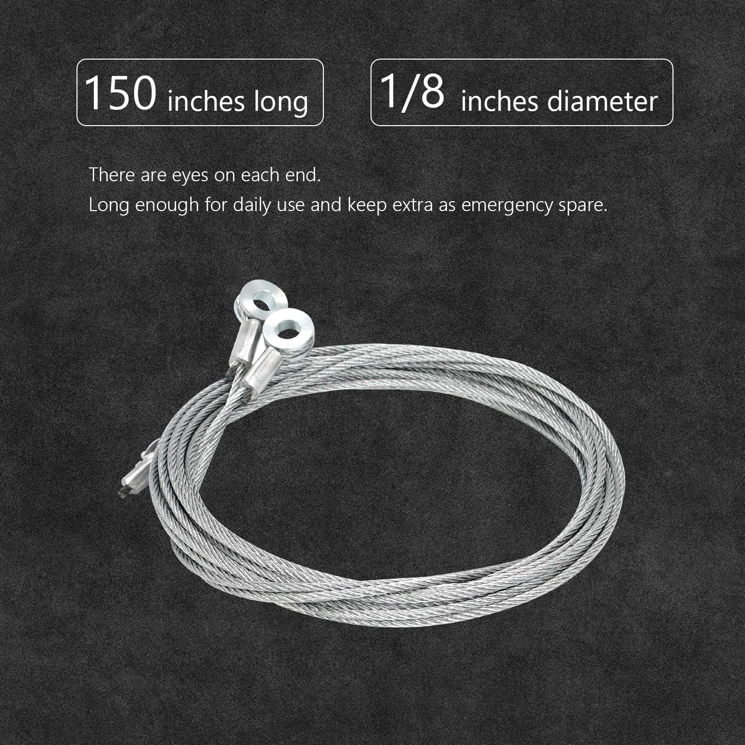 Scottchen Pro 150'' Replacement Cable Wire, Enclosed Cargo Trailer Ramp Door Spring 12.5 Steel 2 Pack