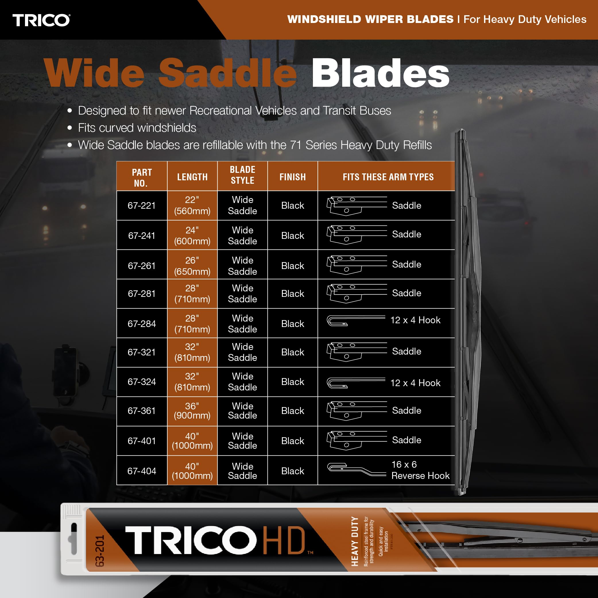 Trico 32 Inch Rv Wiper Blade, 1 Pack (67-324)