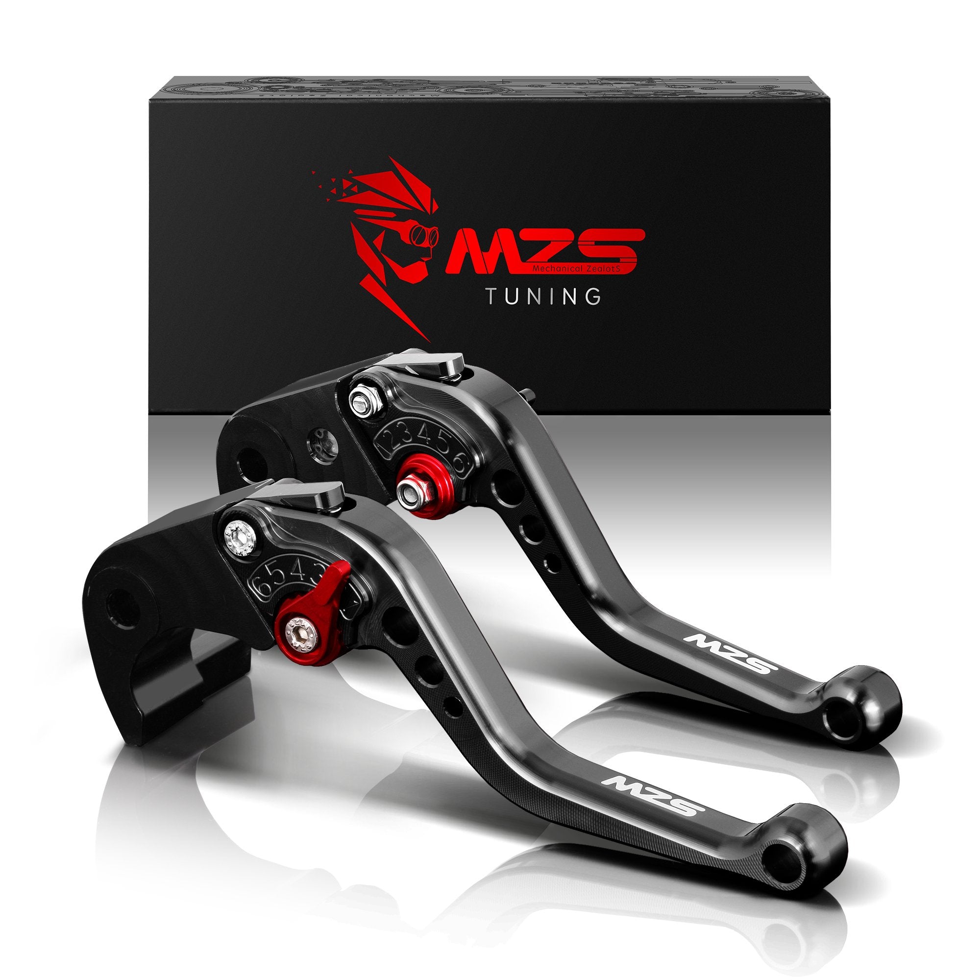 Mzs Red Motorcycle Brake Clutch Levers Short Compatible With Cb500F Cb500X Cbr500R / Cmx 300 500 Rebel Fury / Vt750 Phantom Shad
