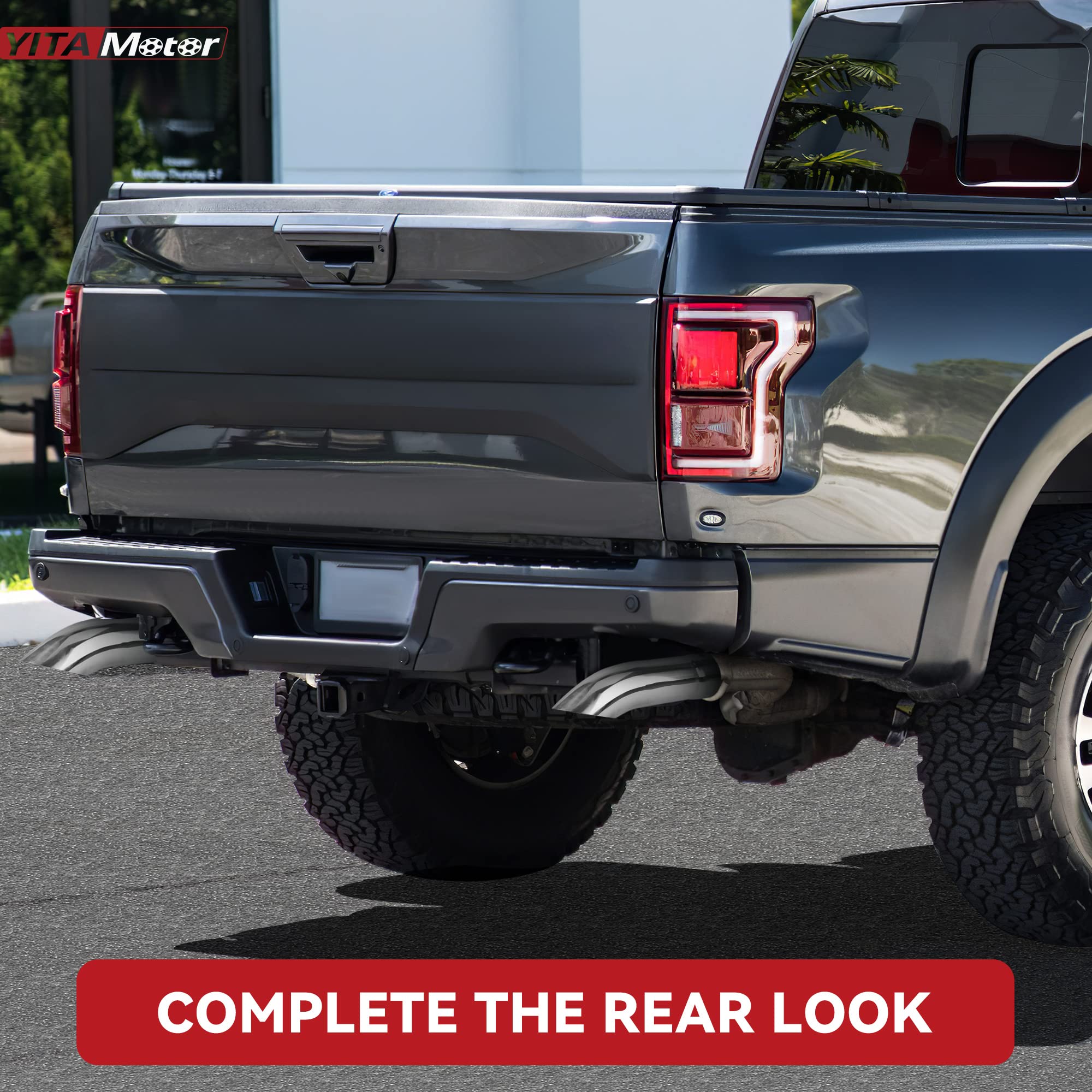 Yitamotor Turn Down Exhaust Tip 4 Inch Inlet, 4'' Outlet Polished Stainless Steel Professional Exhaust Tip Fits 4'' Outside Diam