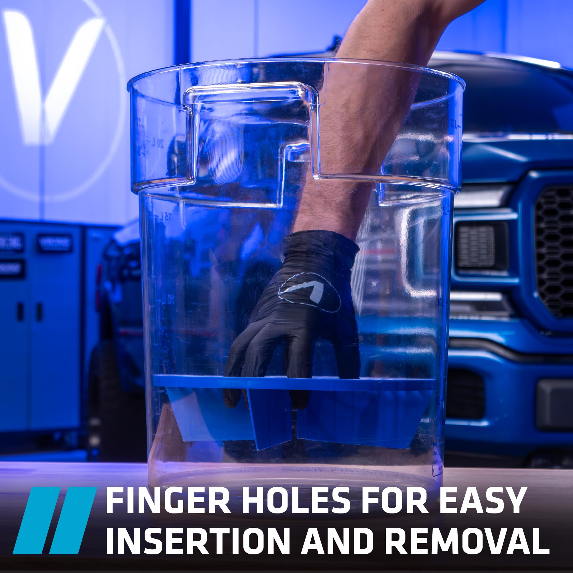 Viking Automotive Bucket Insert Grit Trap For Car Wash And Detail Kits, Helps Remove Dirt And Debris From Microfiber, Mitts, Cloths, And Sponges, Blue