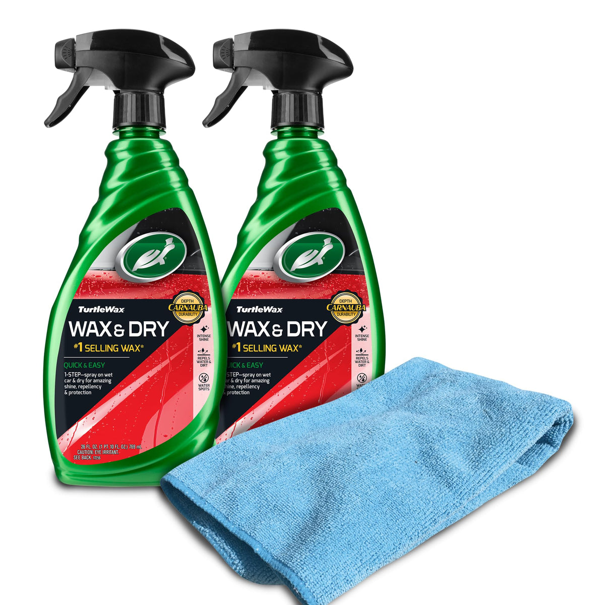 Turtle Wax 50834 1-Step Wax And Dry, Quick And Easiest Step To High Shine, For Cars, Trucks, Motorcycles And Rvs, 26 Oz. Double 