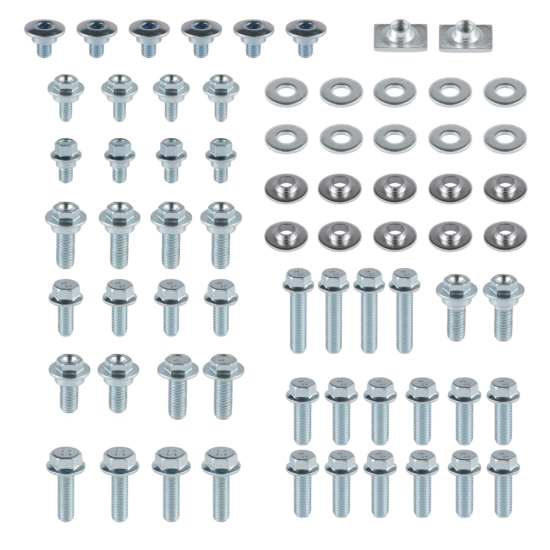 Livtee 70Pcs Motorcycle Body Bolt Mounting Kits, For Plastics Seat Fenders Shrouds Fasteners Compatible With Cr85 Cr125 Cr250 Cr500 & Crf150 Crf250 Crf450 R Models Crf150R Crf250R Crf450R - White