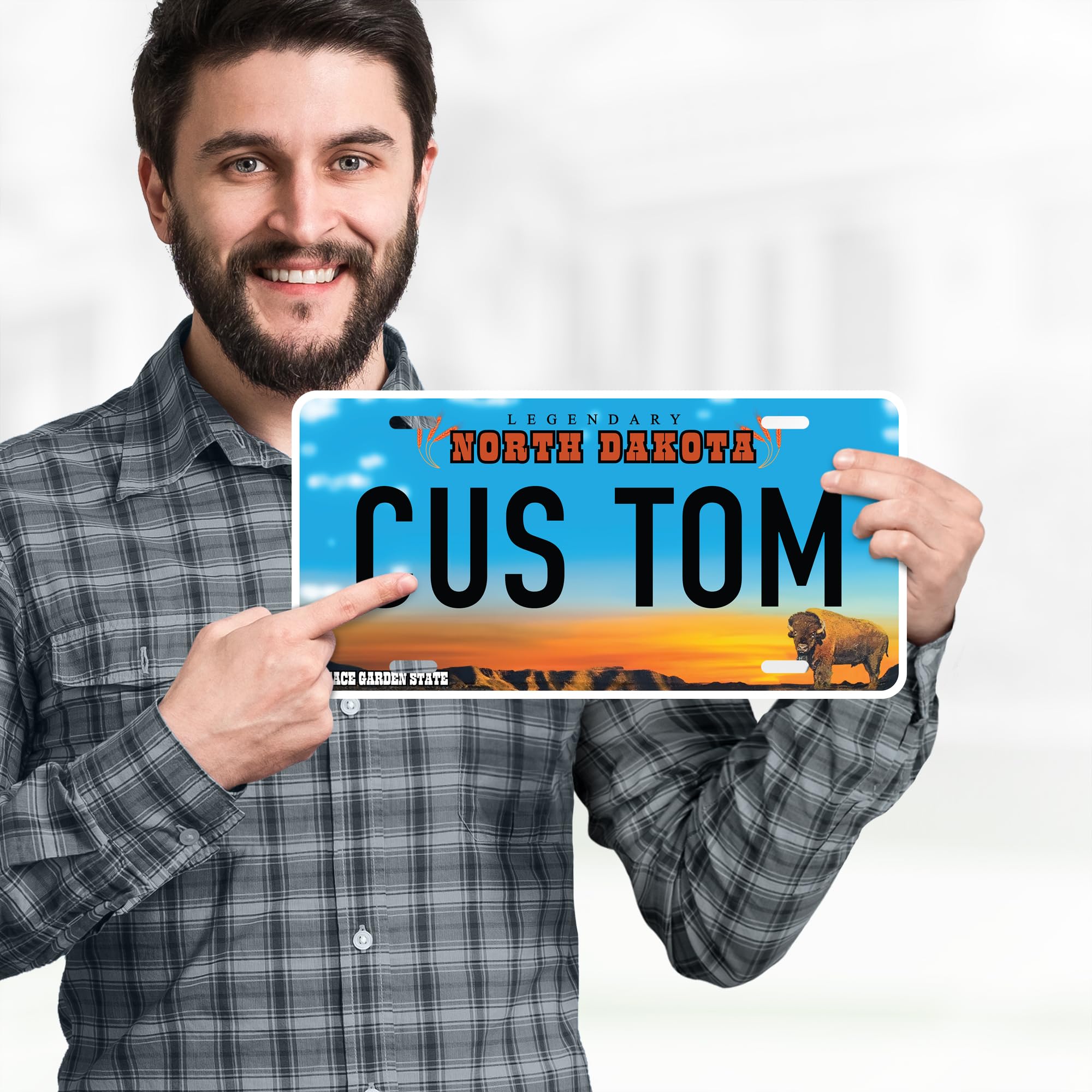 Custom North Dakota License Plate, Personalized License Plates For Car, 6X12 Inch, Rust-Free Fade Resistant Aluminum, Usa Made B