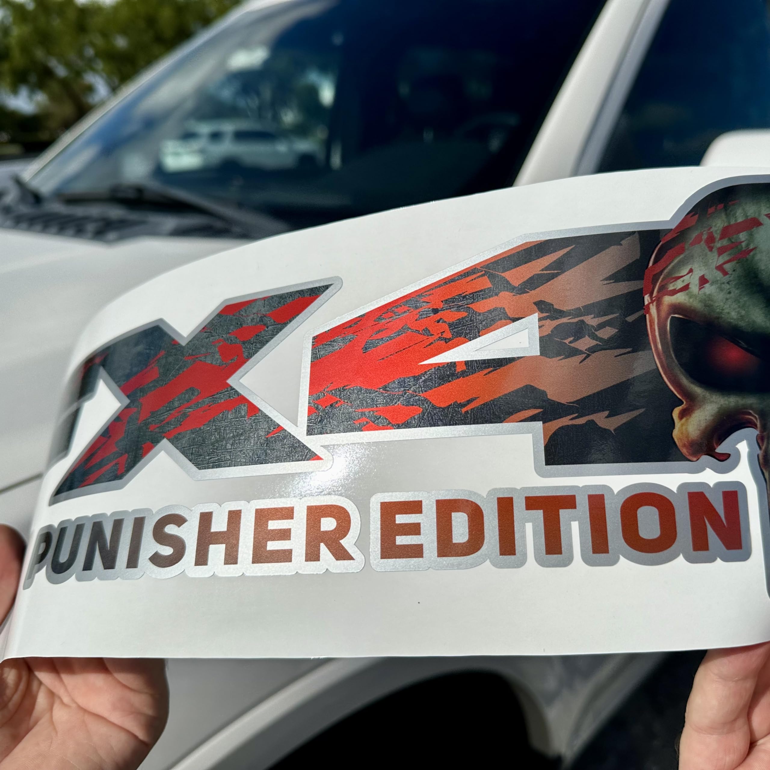 Fx4 Decals Replacement Stickers, Compatible With Ford F150 Truck, Skull Edition, Set Of 2, Premium Series (Metallic Finish)