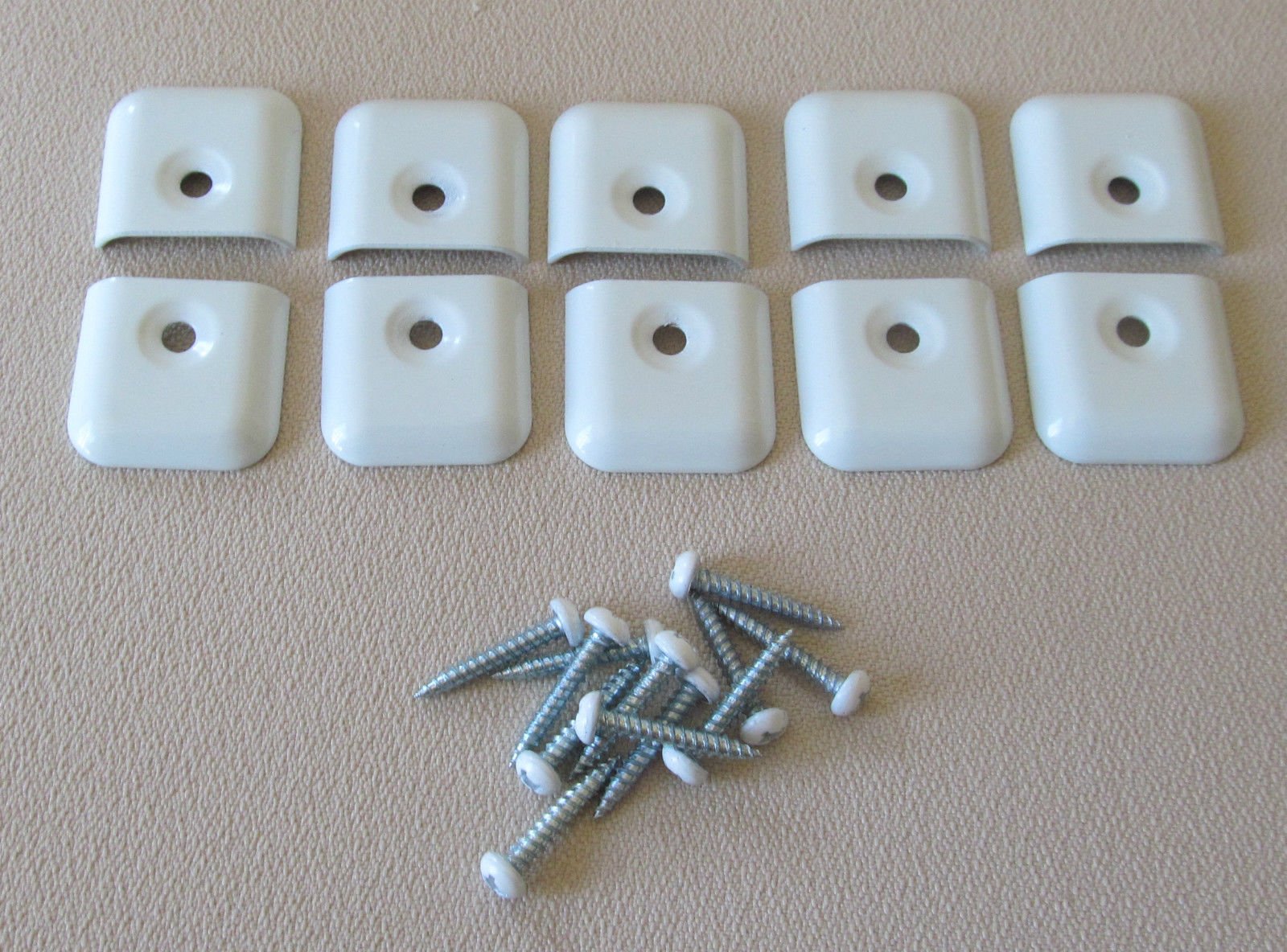 Temple Products 10 Pack RV Camper Trailer Aluminum White Flat End Cap for Trim Molding 1 & Screws