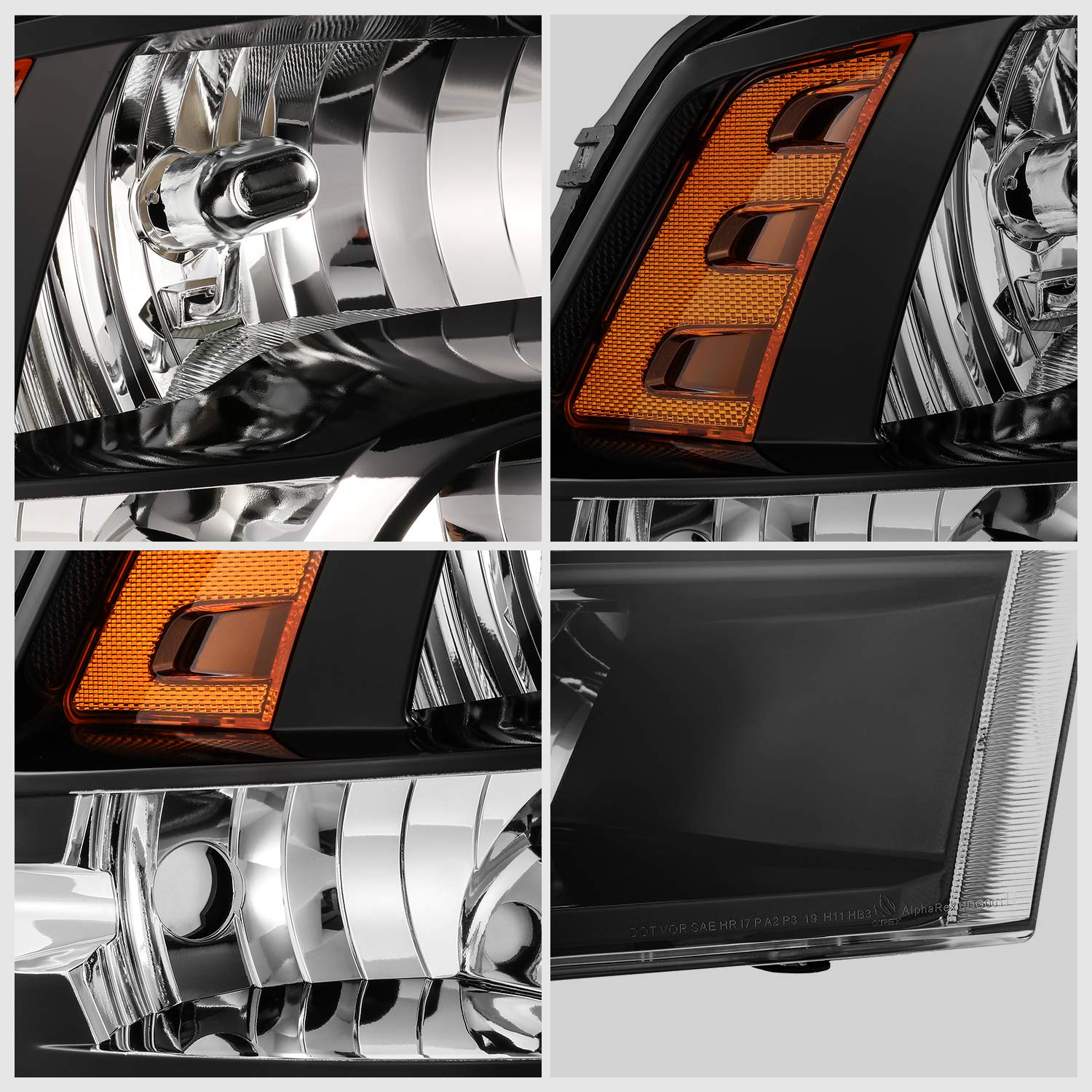 Modifystreet Polished Black 09-18 Ram 1500/10-18 Ram 2500/3500 Dual/Quad Crystal Headlights Left/Right Assembly