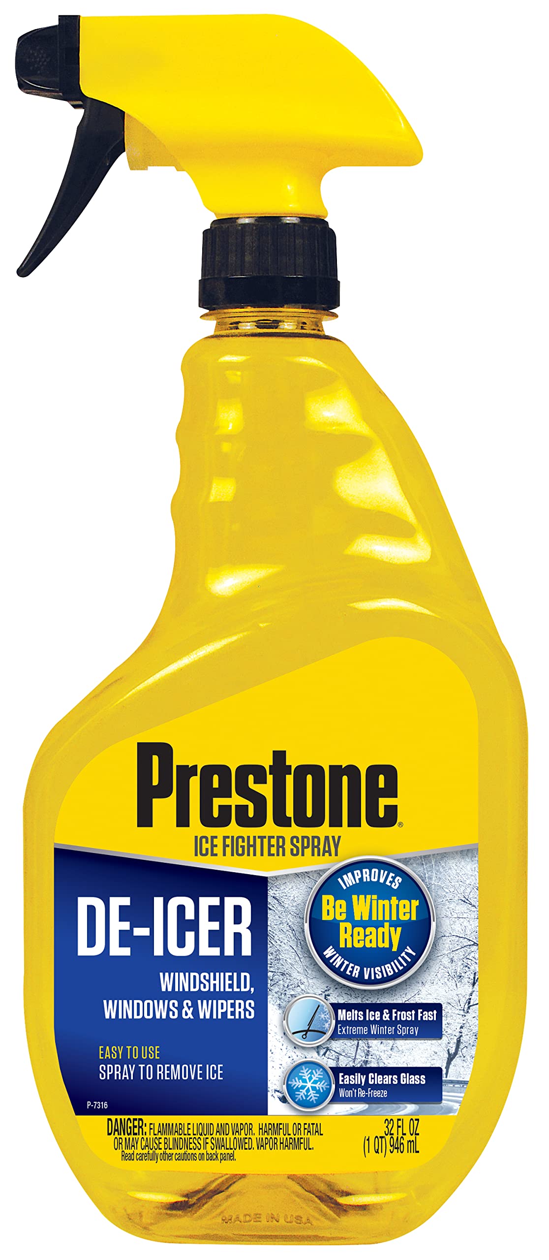 Prestone As247 Trigger Spray Windshield De-Icer, 32 Oz.