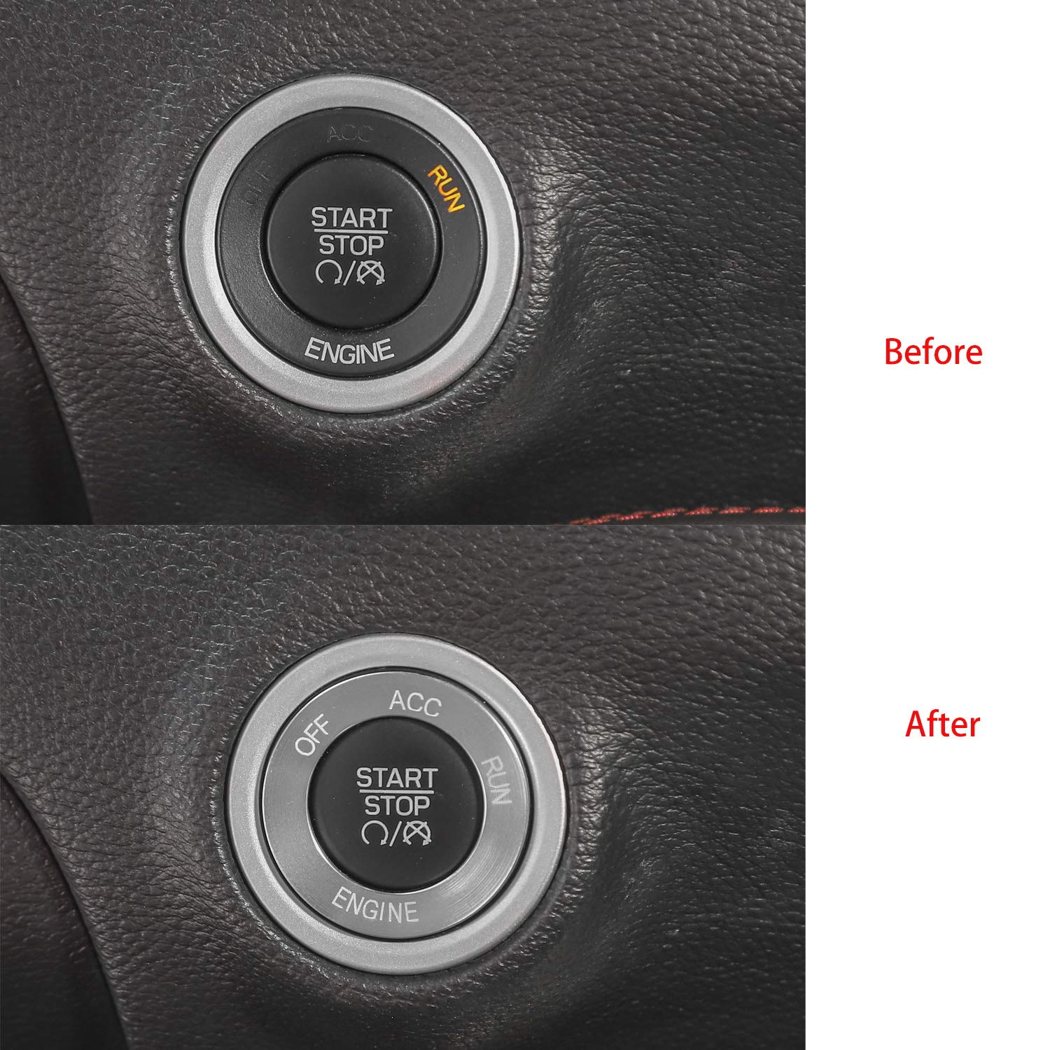 Keptrim For Challenger Charger Engine Start Stop Trim For 2010-2021 Dodge Challenger Charger, Silver Aluminum Alloy 1Pc