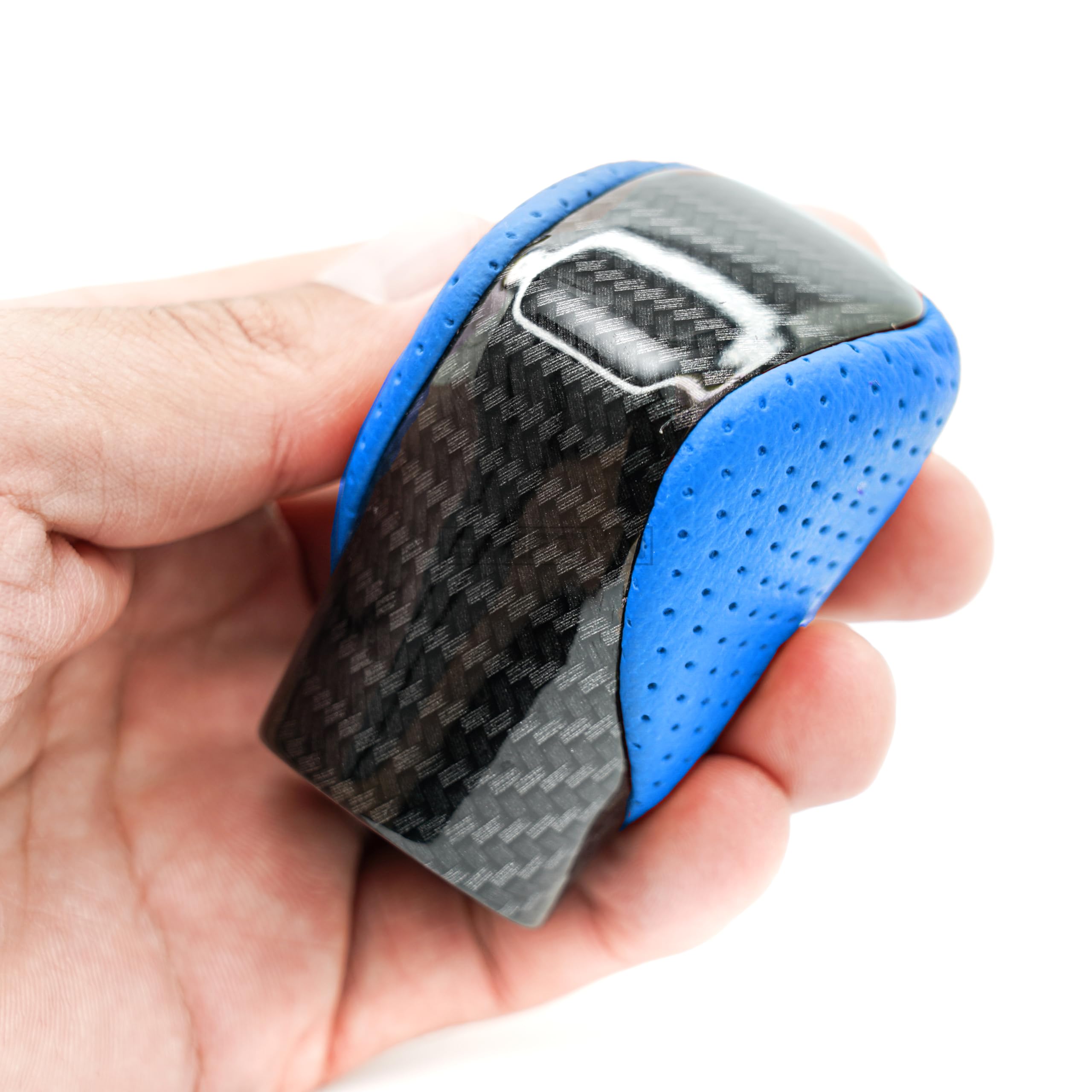 Shiftin Gear Shift Knob Shifter For Lexus Es Gs Gx Is Nx Rc Rx 200T 300 350 3450H 450Hl 350L (Blue Leather/Carbon Fiber Pattern)