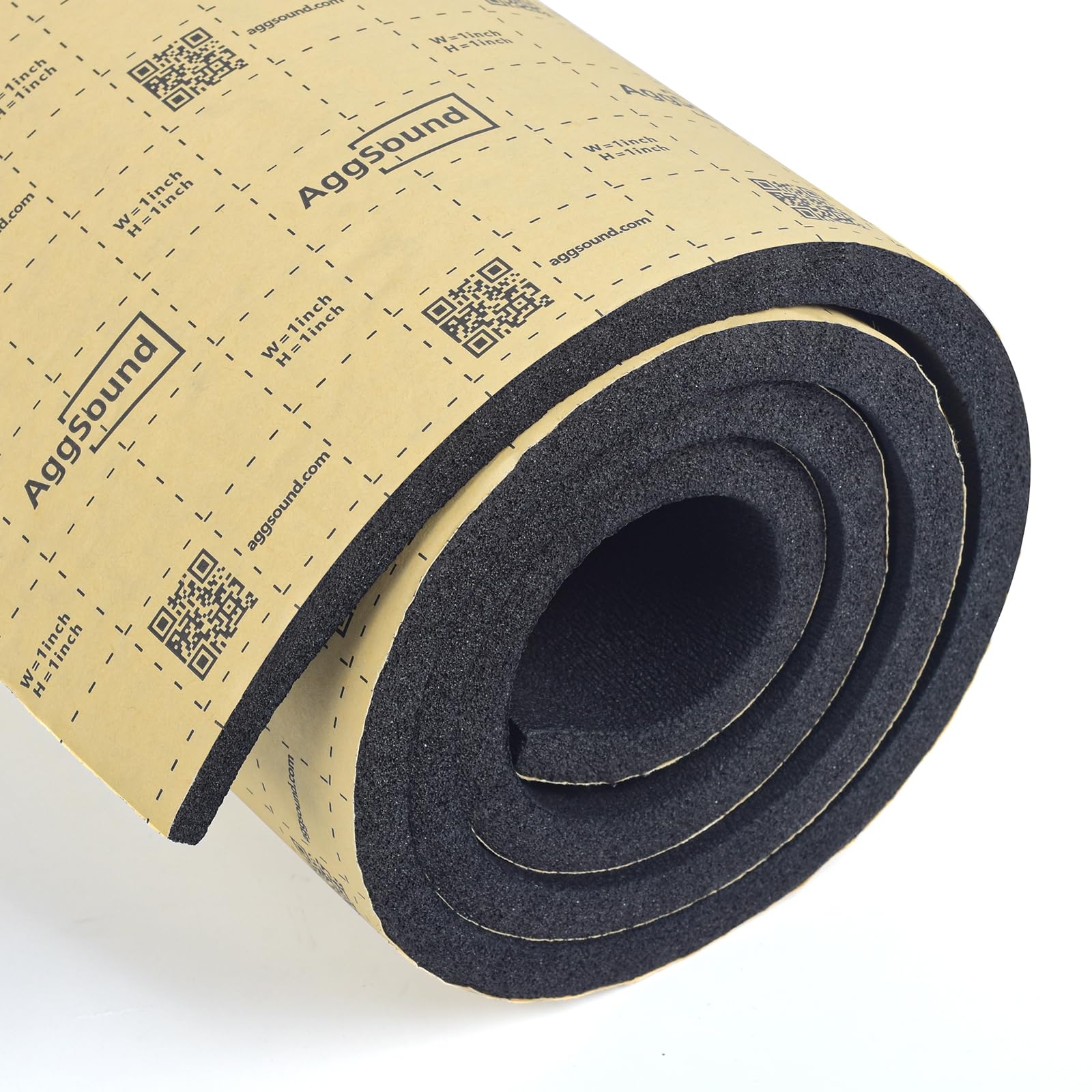 Aggsound 1Inch Thickened Sound Deadener For Multiple Use,High Density Foam With Adhesive,For Car, Boat, Rv Shield Insulation Dam