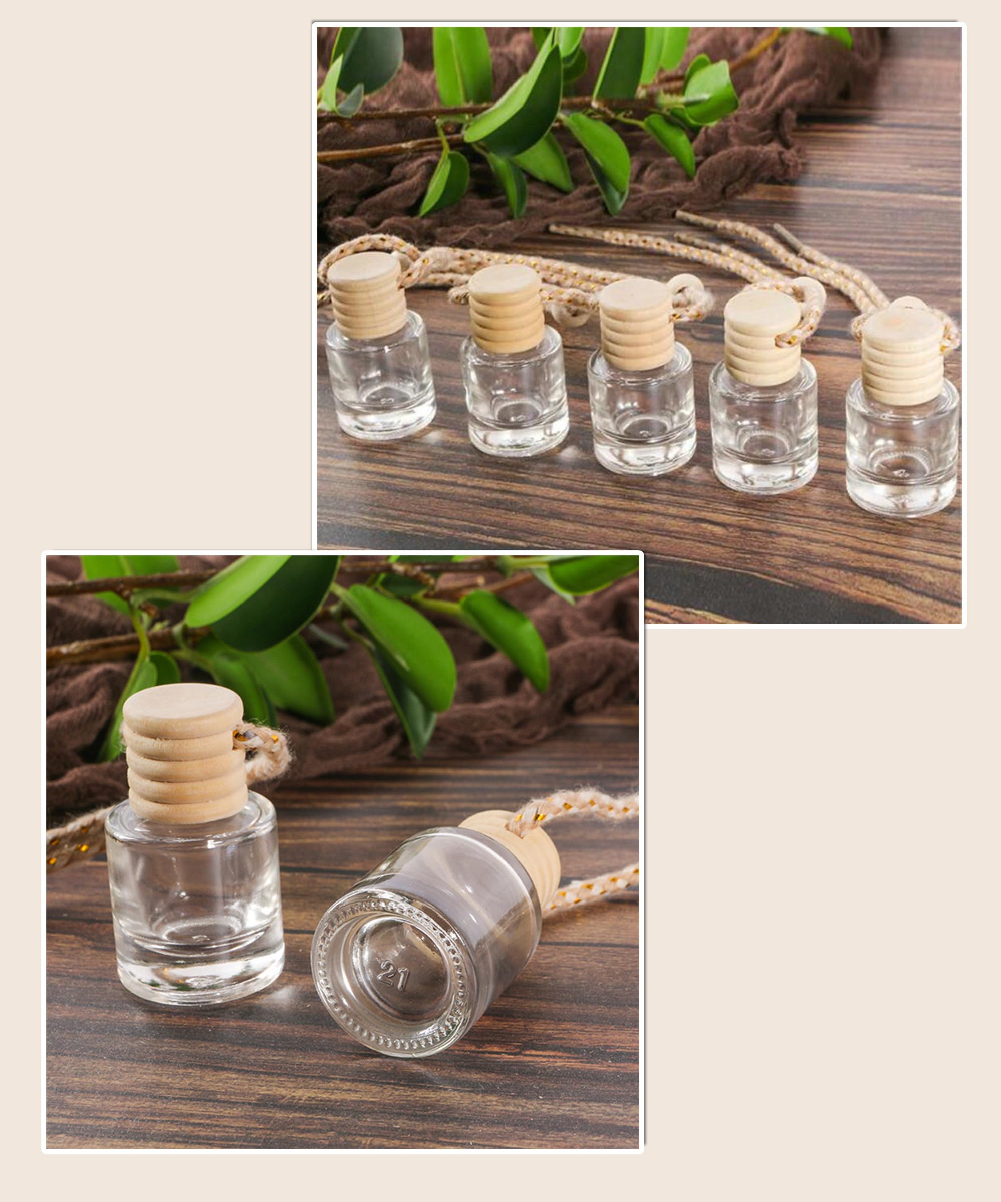Esewalas 20 Pcs Car Air Fresheners, Hanging Diffuser Empty Glass Perfume Bottles, Aromatherapy Fragrance Perfume Pendant Glass V