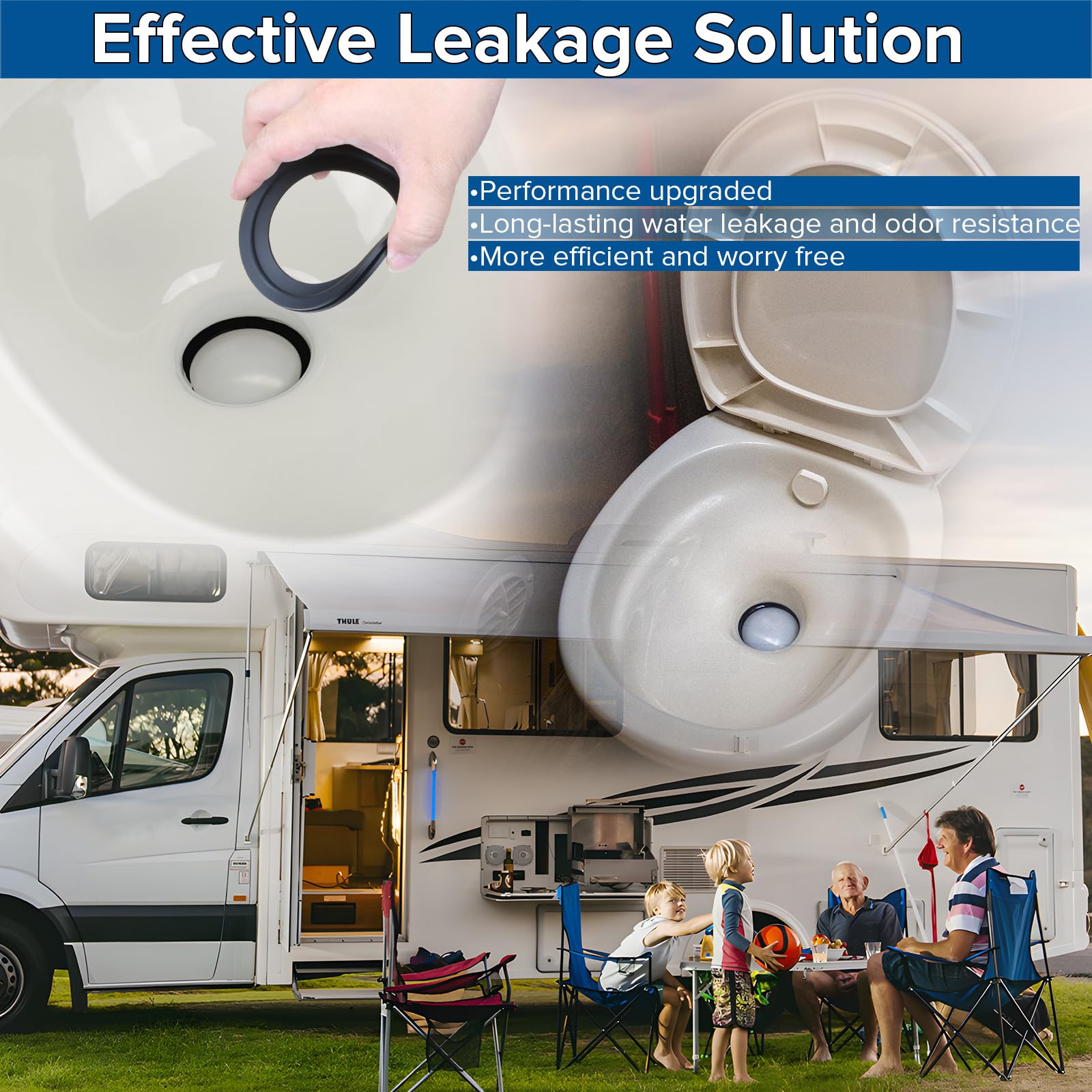 Xqiqx Rv Toilet Seal, 385311658 Flush Ball Seal, Rv Toilet Seal Replacement For 300/310/320 Rv Toilets, High Grade Rubber Rv Acc