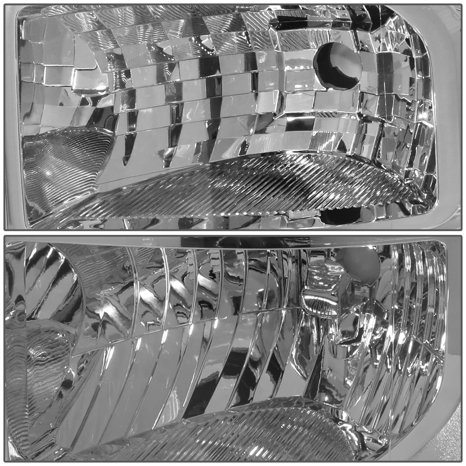 Dna Motoring Hl-Oh-Fsu13-Ch-Cl1 Chrome Housing Headlights Replacement Compatible With 11-16 F-250 / F-350 / F-450 / F-550 Super