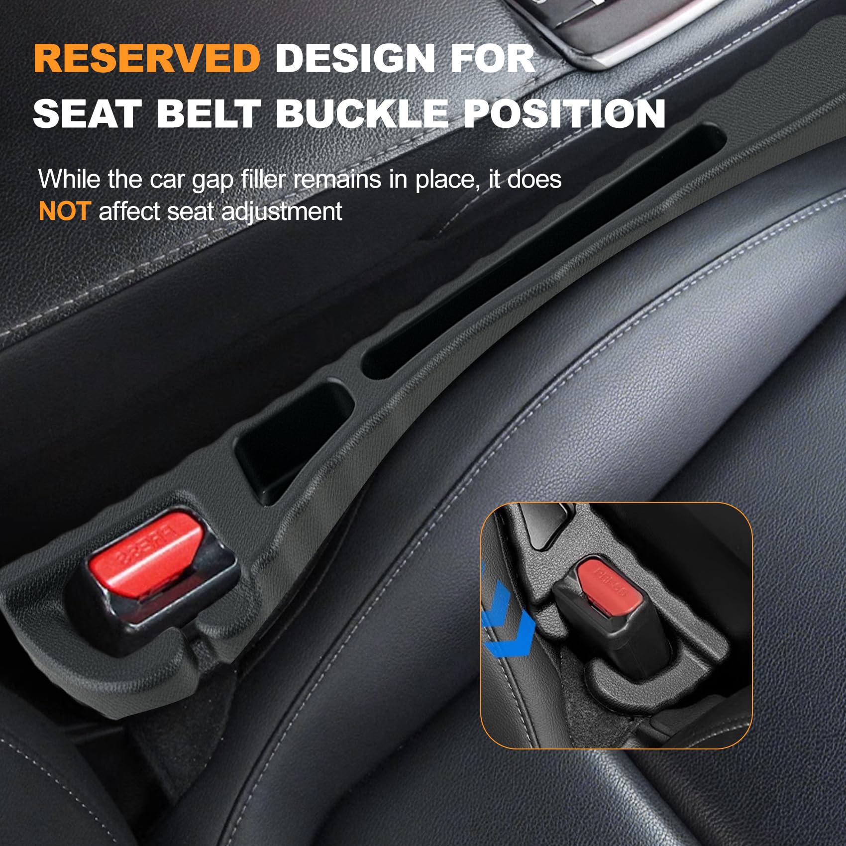 PARAROSE 2PCS Car Seat Gap Filler, Seat Gap Filler for Cars SUV Trucks, Car Essentials, Effectively Prevent Things from Falling