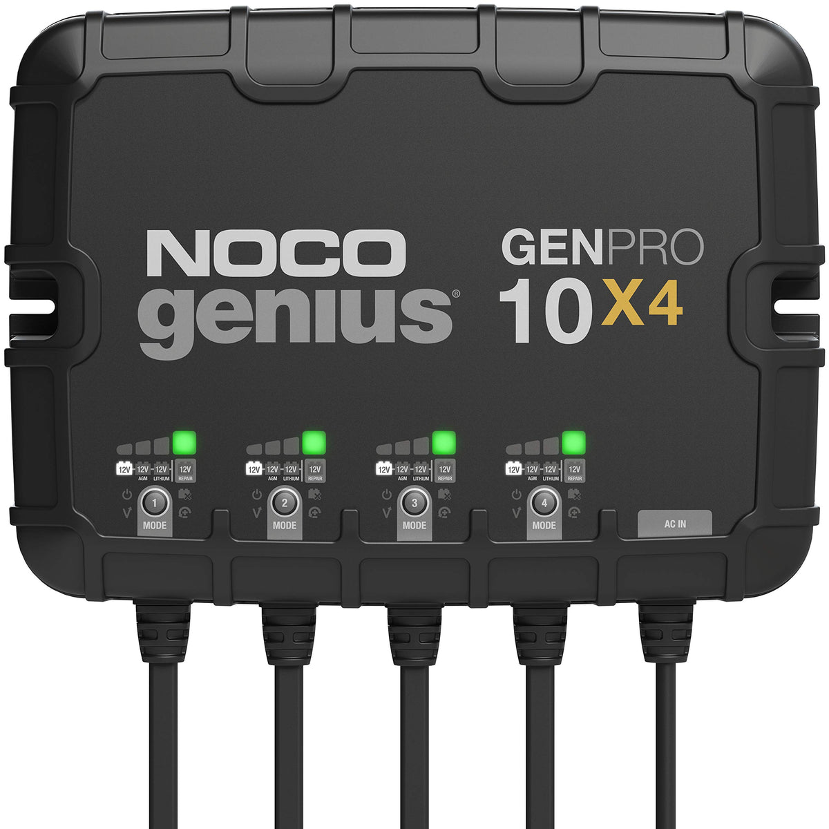 NOCO 40A 4-Bank Smart Marine Battery Charger for AGM, Lithium and Deep-Cycle Batteries - Waterproof 12V Onboard Boat Charger and