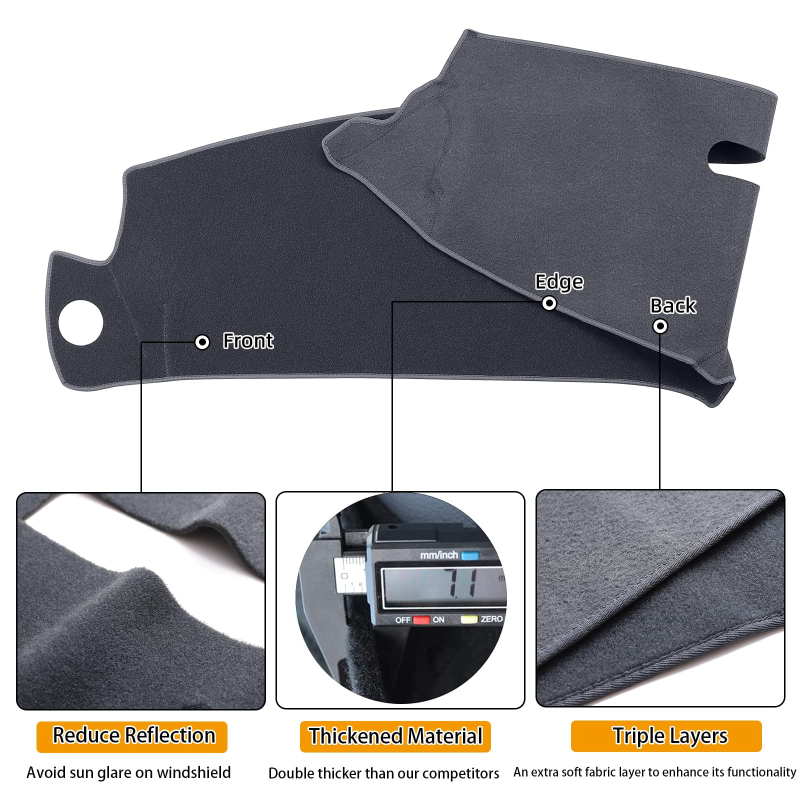 Blibliunit Dash Cover Custom Fit For 1997-2000 Chevy Chevrolet Silverado/Gmc Sierra C1500 C2500 C3500 K1500 K2500 K3500, 1997-19